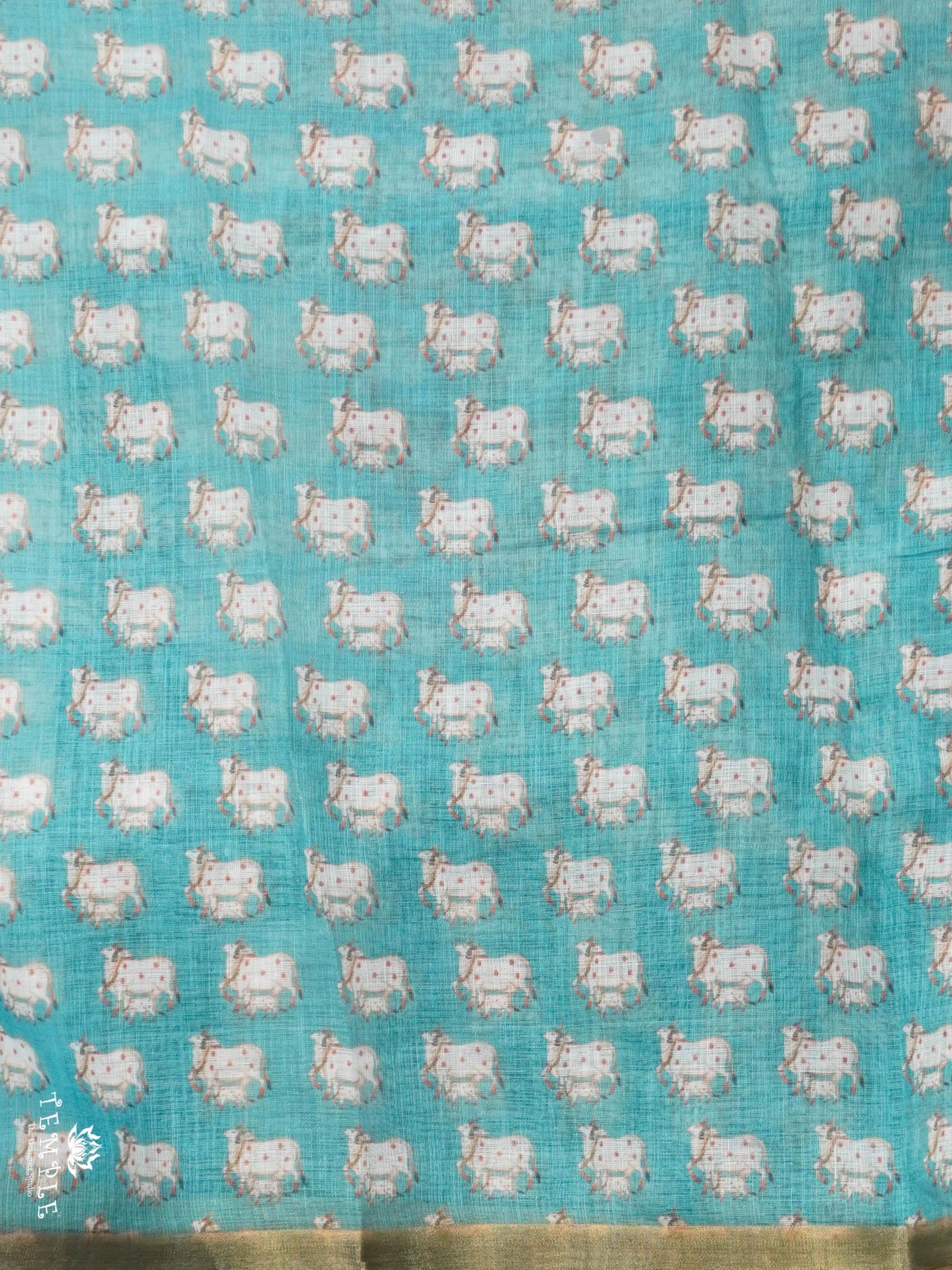 Pichwai Printed Linen Cotton Saree | TTDS2214