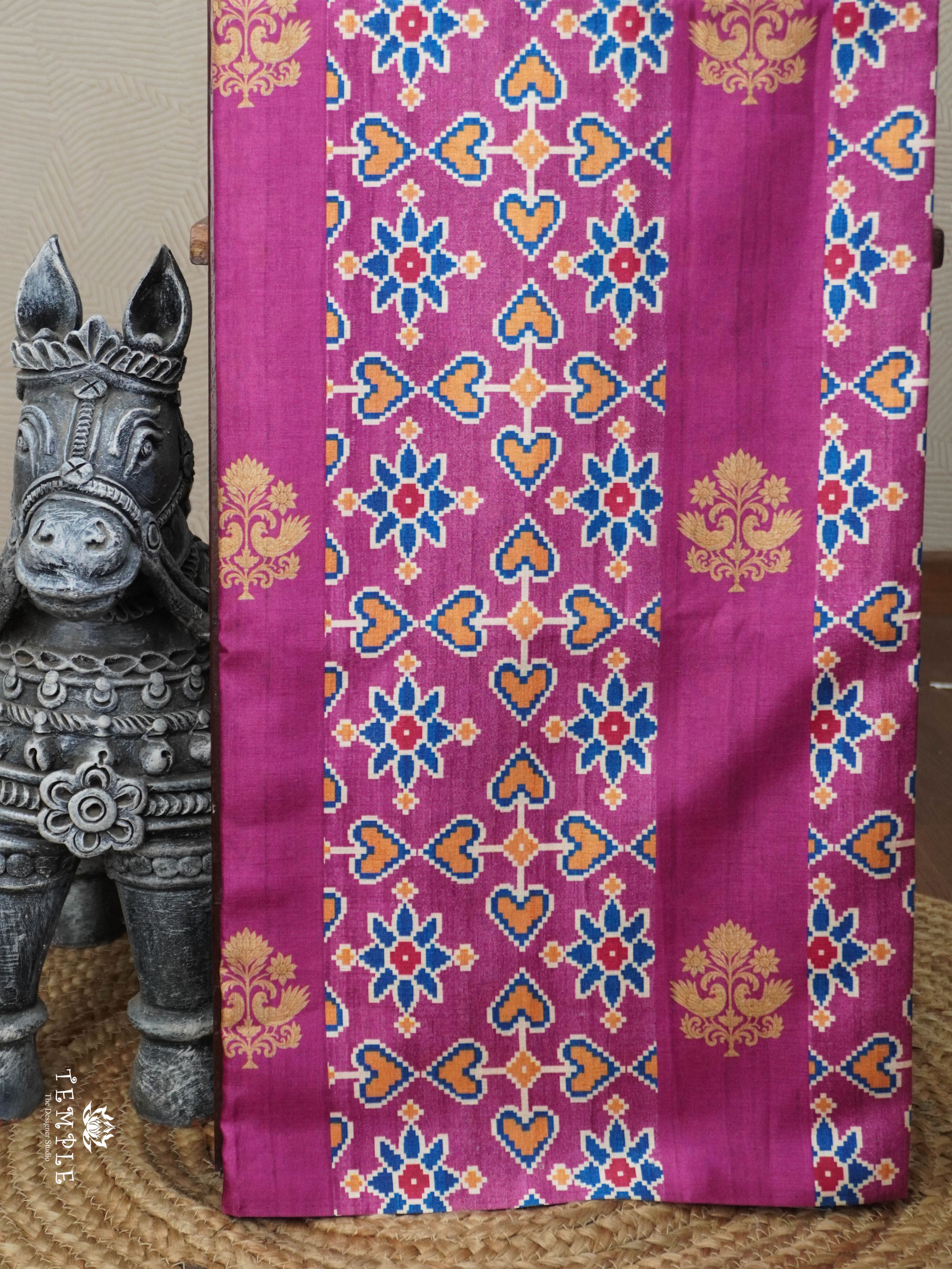 Printed Tussar Silk Saree | TTDS2956