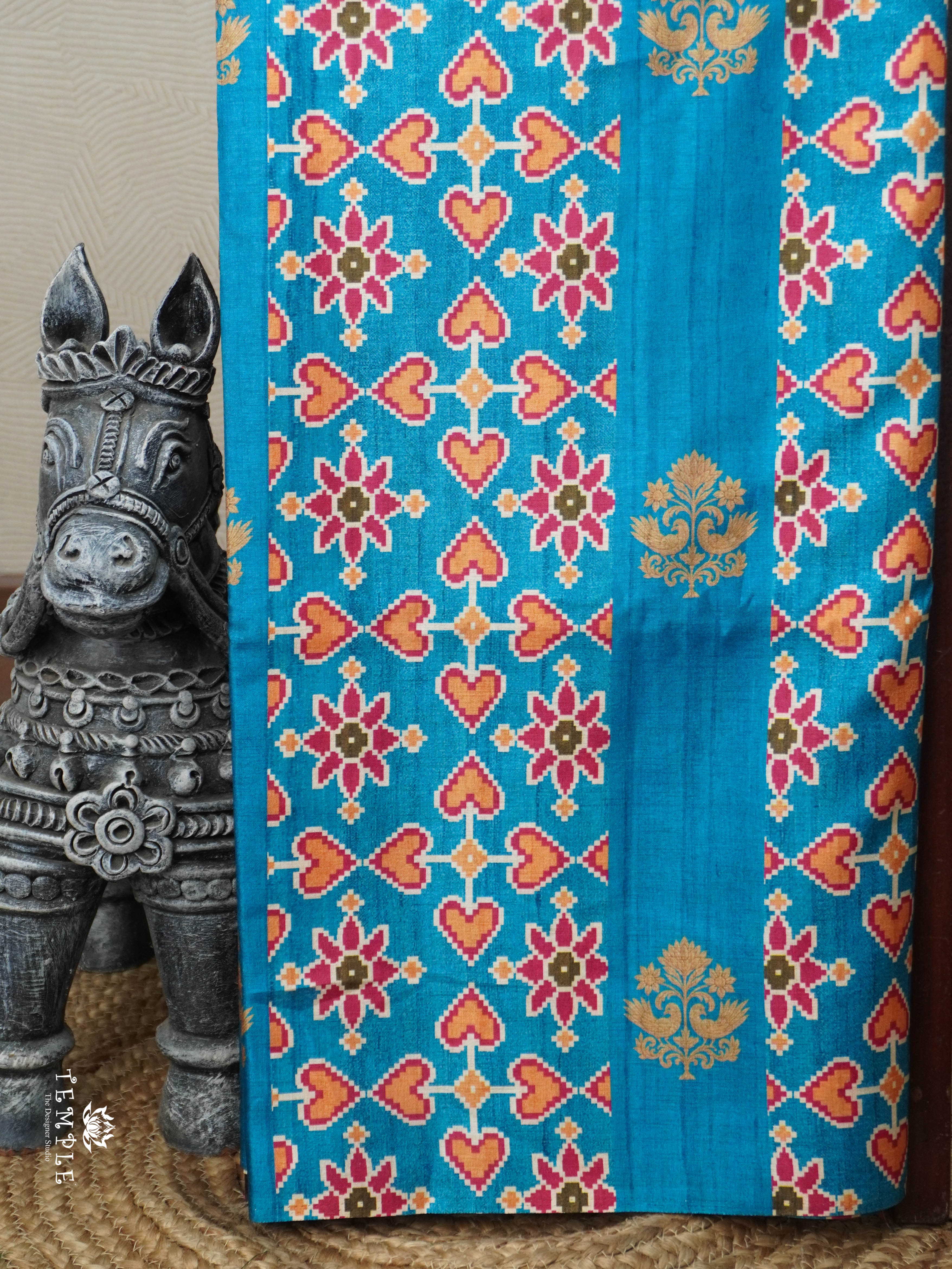 Printed Tussar Silk Saree | TTDS2956