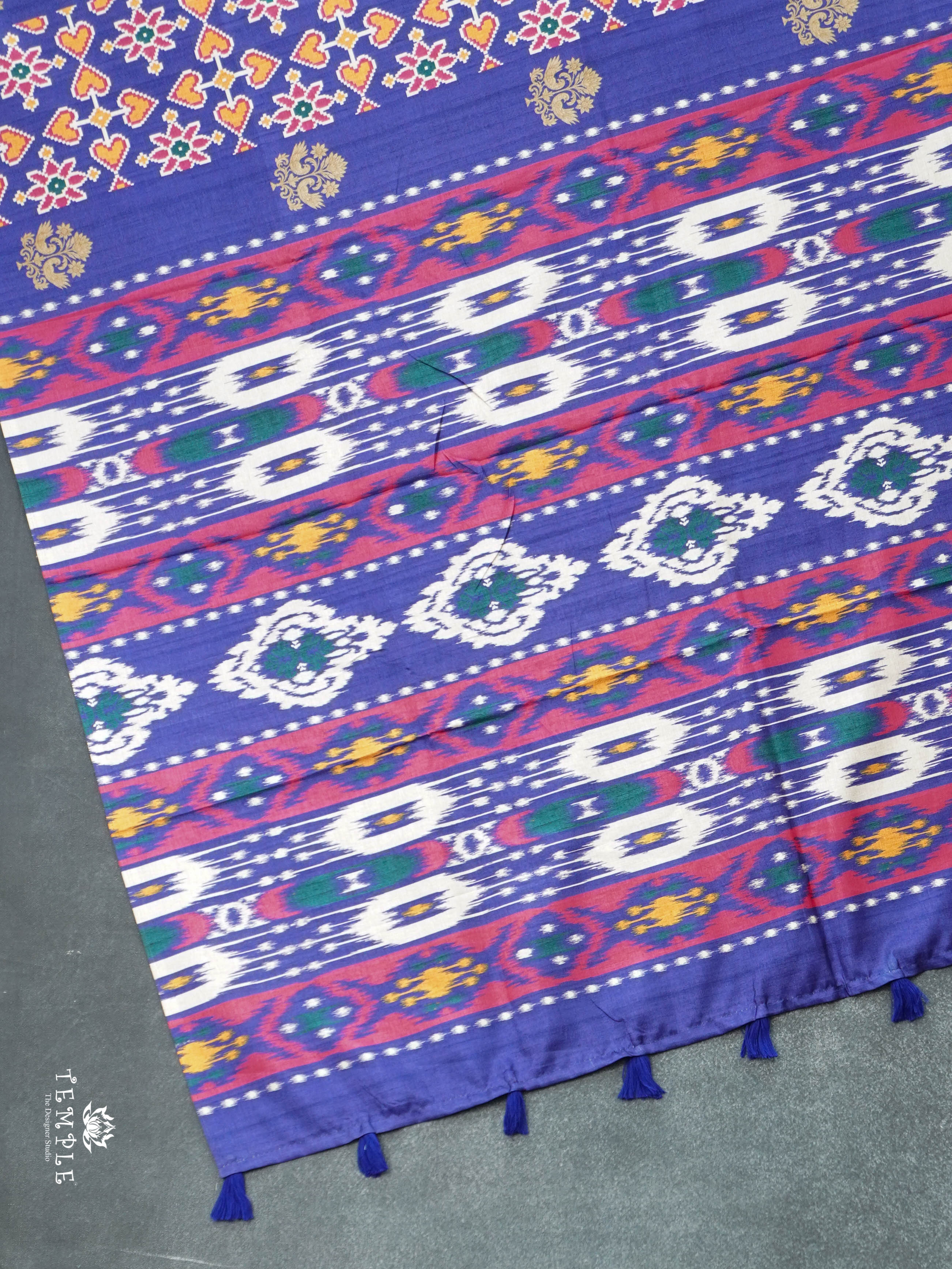 Printed Tussar Silk Saree | TTDS2956