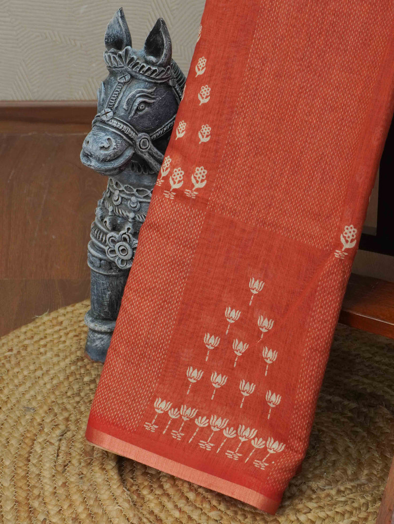Linen Cotton Saree | TTDS3387