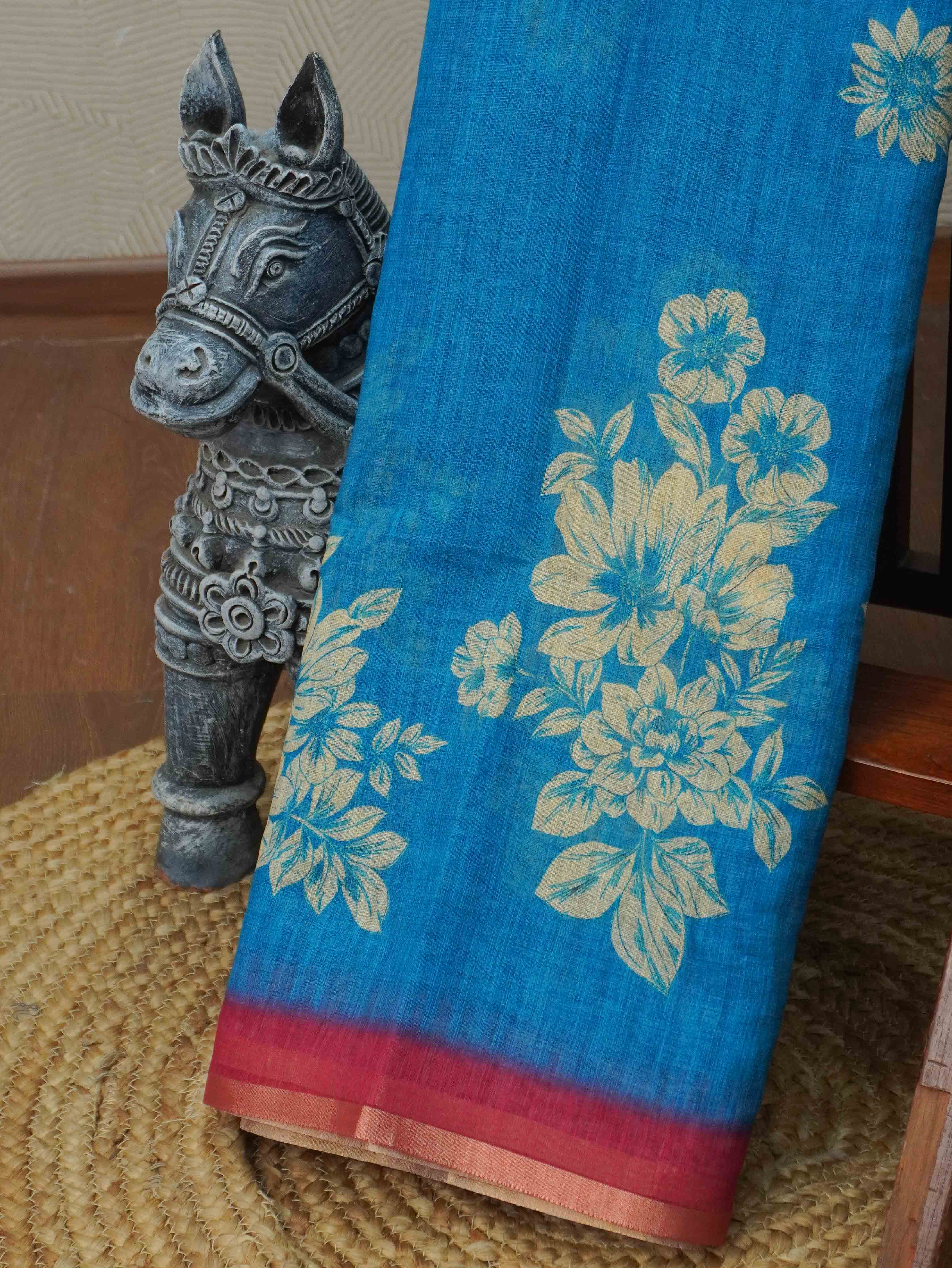 Linen Cotton Saree | TTDS3386