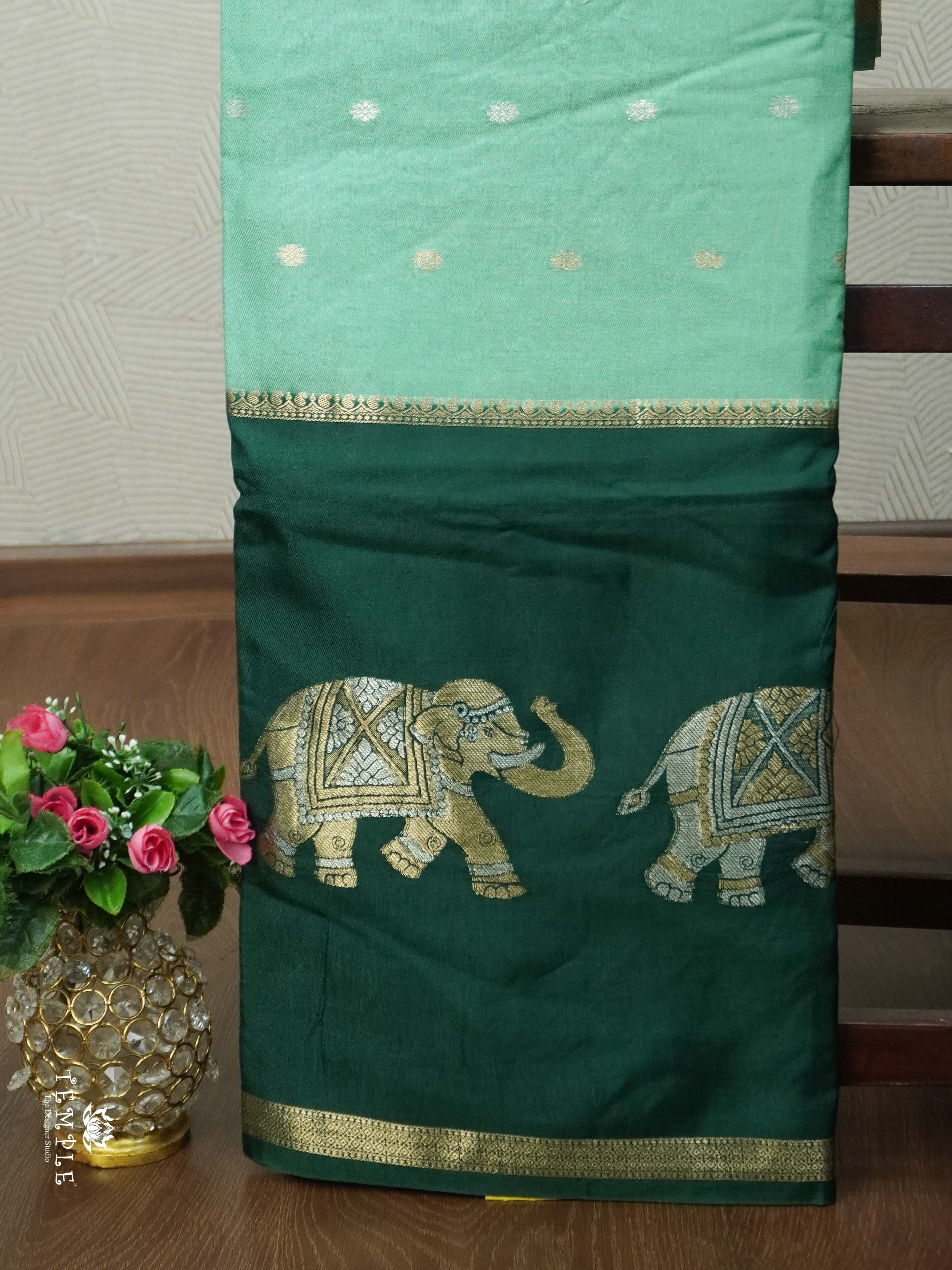 Warm Silk Saree With Elephant Motifs | TTDS2471