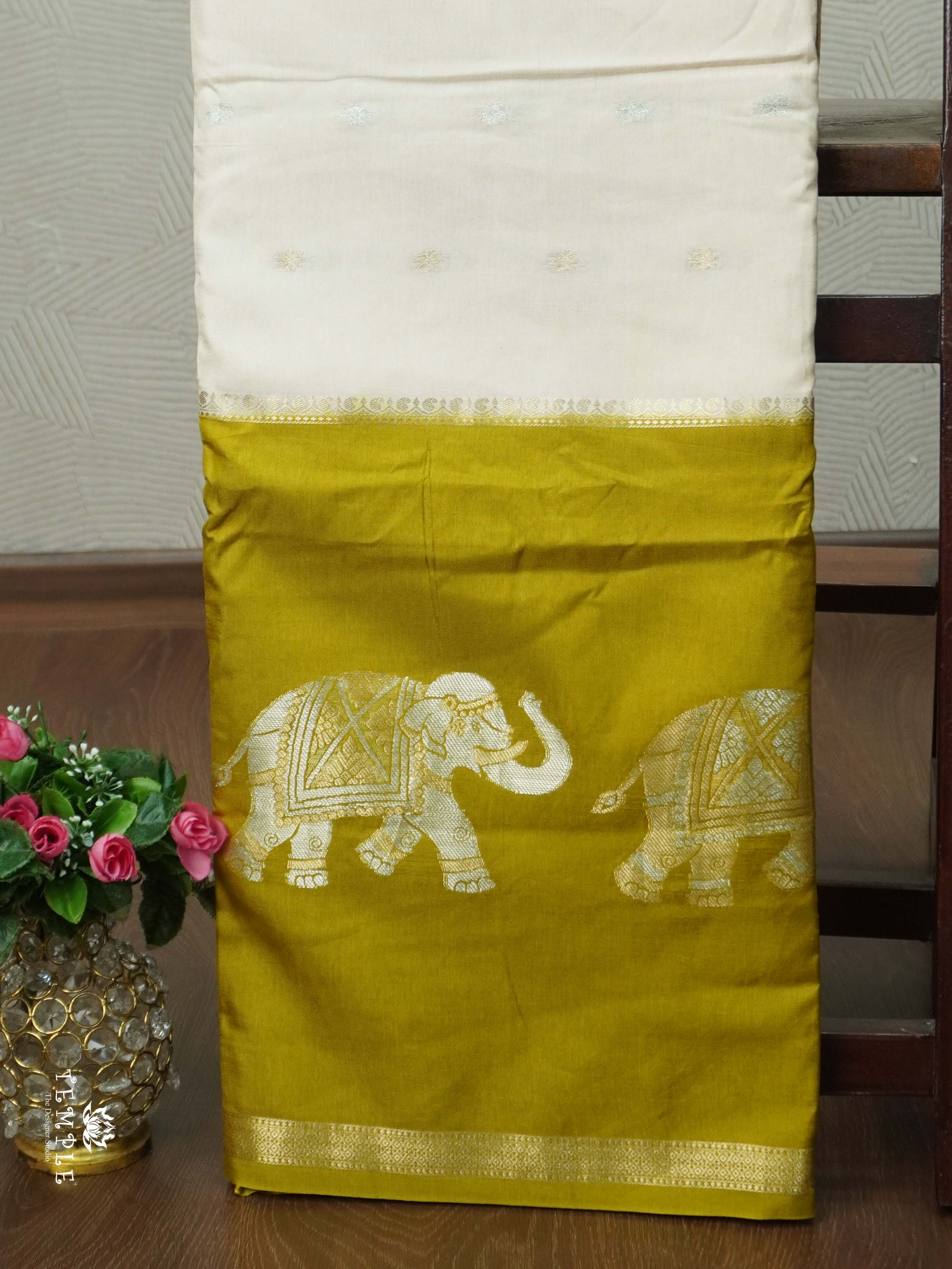 Warm Silk Saree With Elephant Motifs | TTDS2471