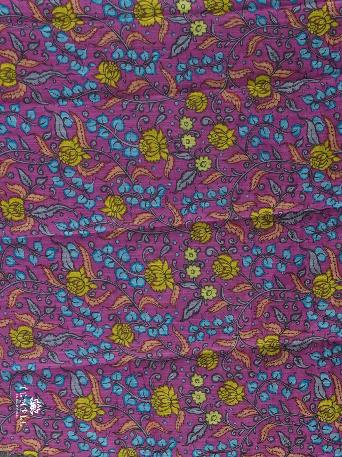 Pichwai Print Linen Cotton Saree | TTDS2959