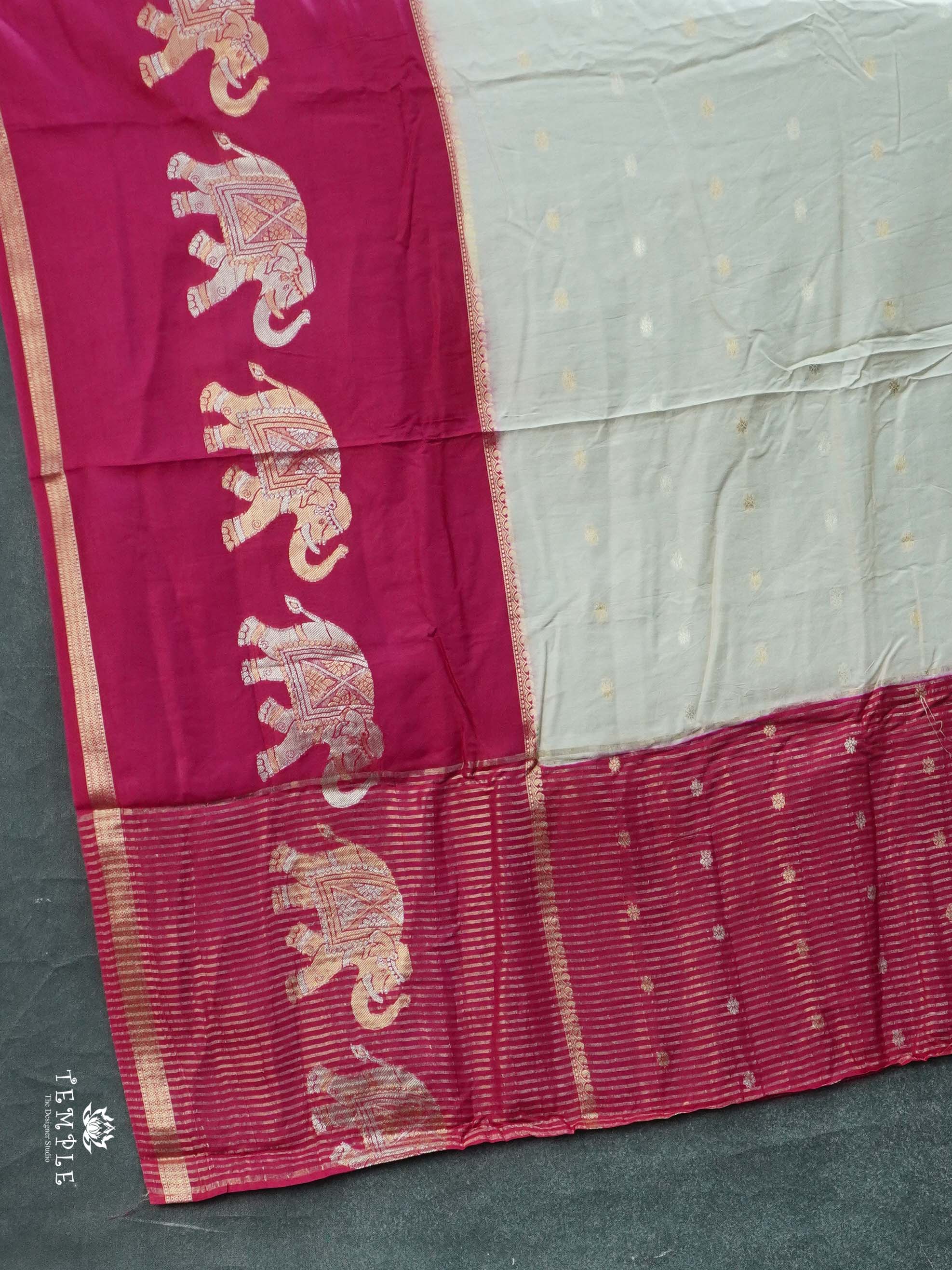 Warm Silk Saree With Elephant Motifs | TTDS2471