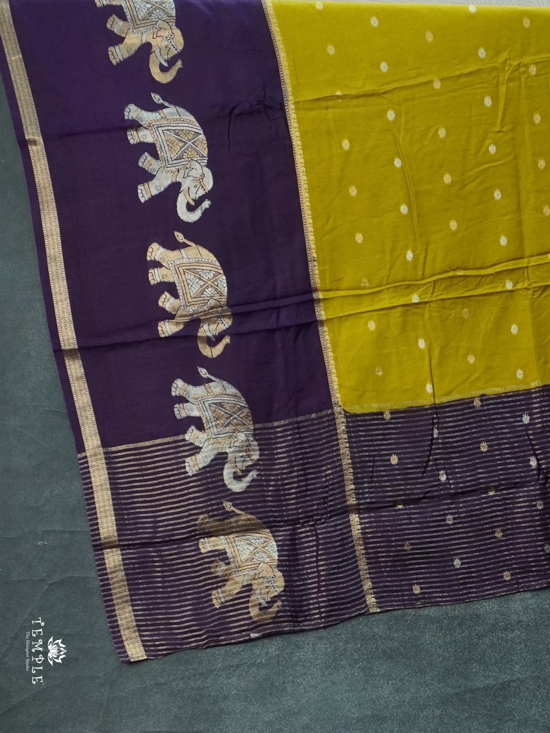 Warm Silk Saree With Elephant Motifs | TTDS2471