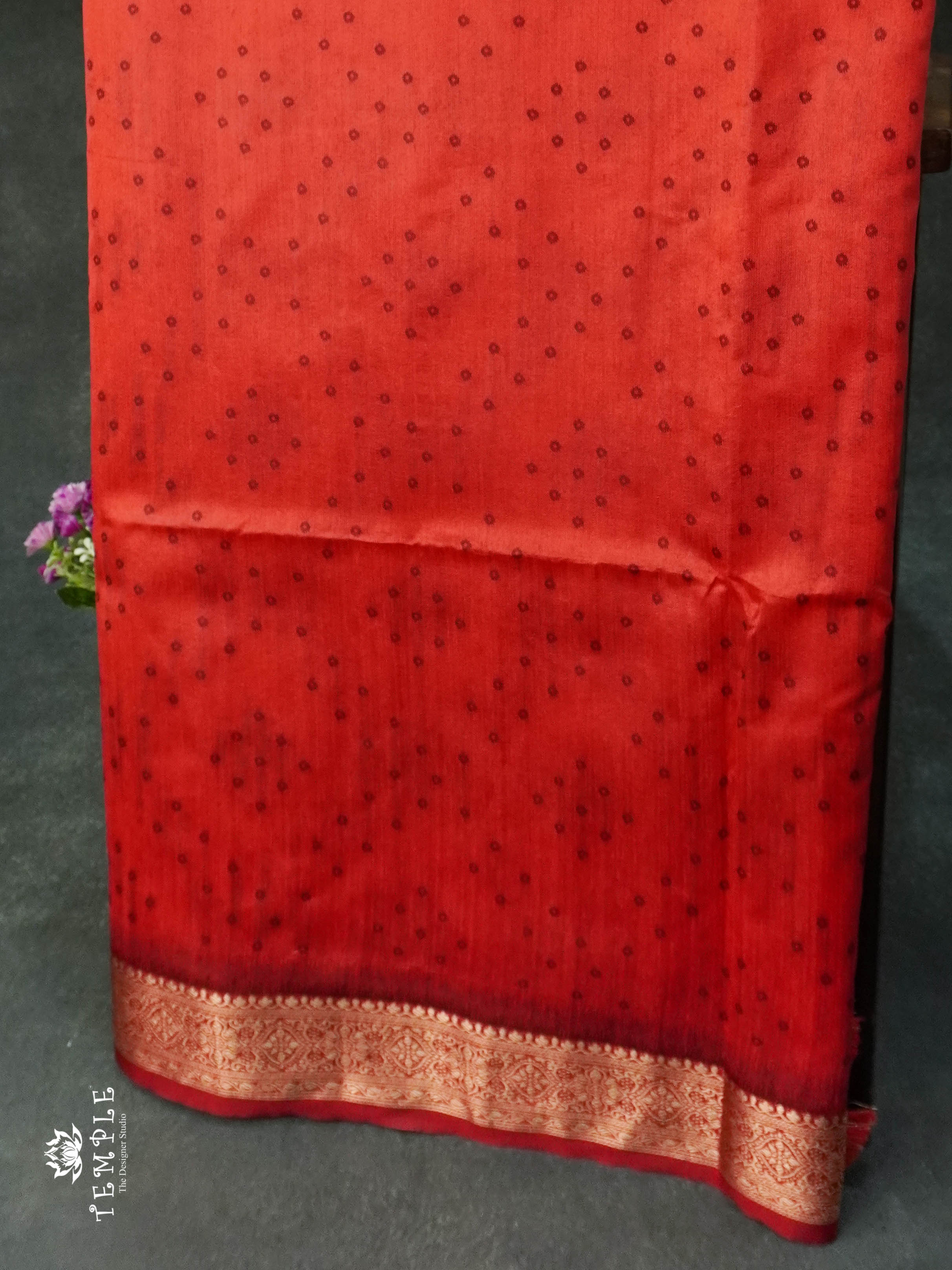 Raw Silk Saree (Red) | TTDS1109