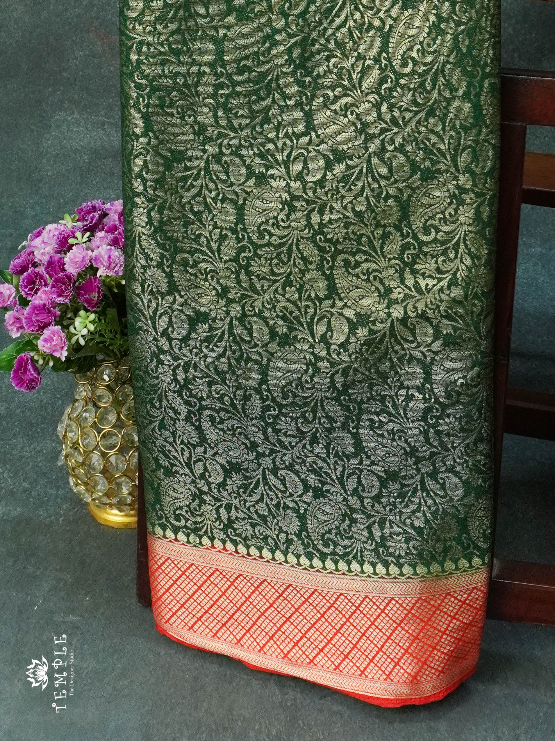 Mysore Brocade Silk Saree (Green) | TTDS1107 | Sparkling Deals