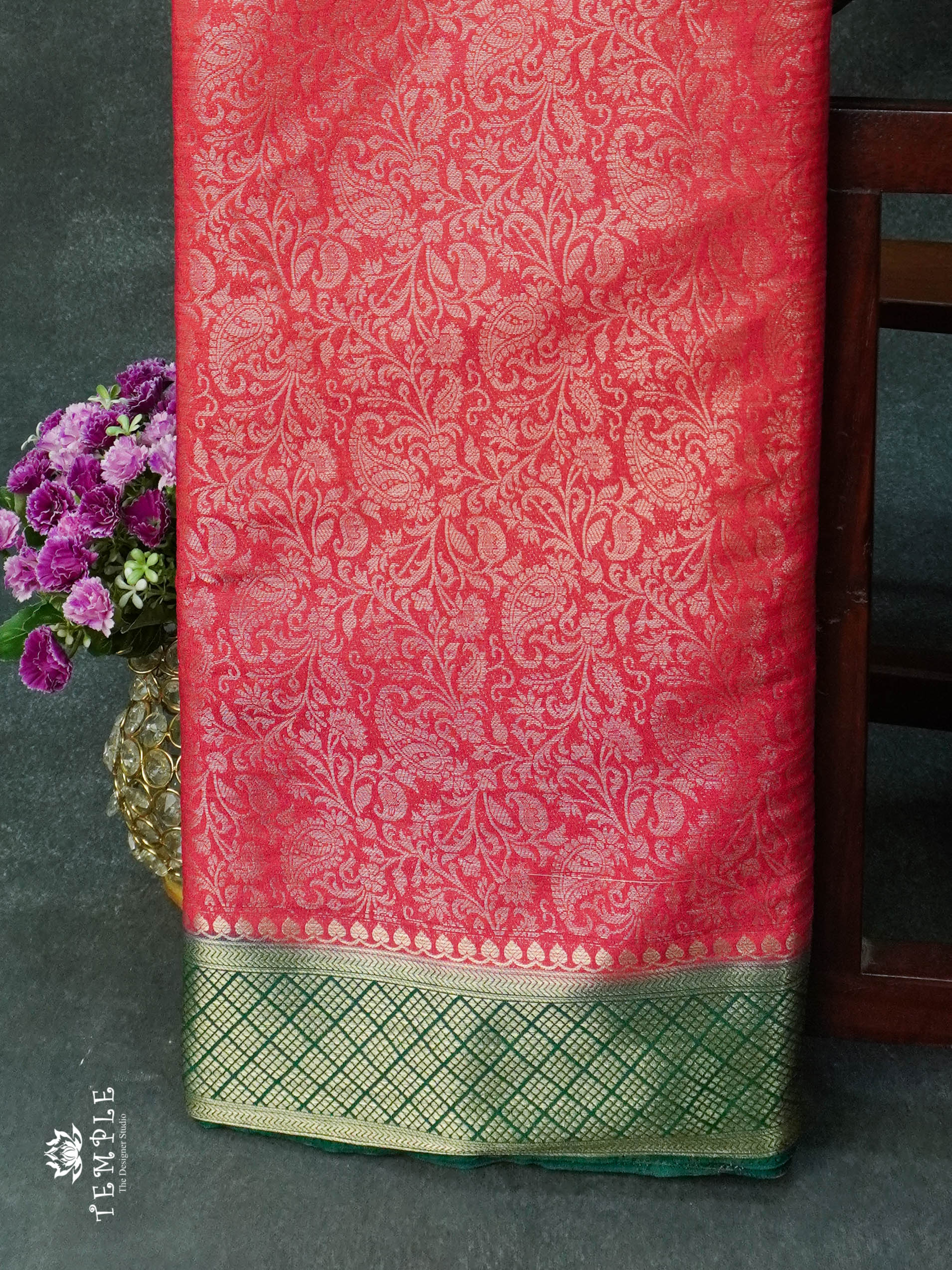 Mysore Brocade Silk Saree (Pink) | TTDS1107 | Sparkling Deals