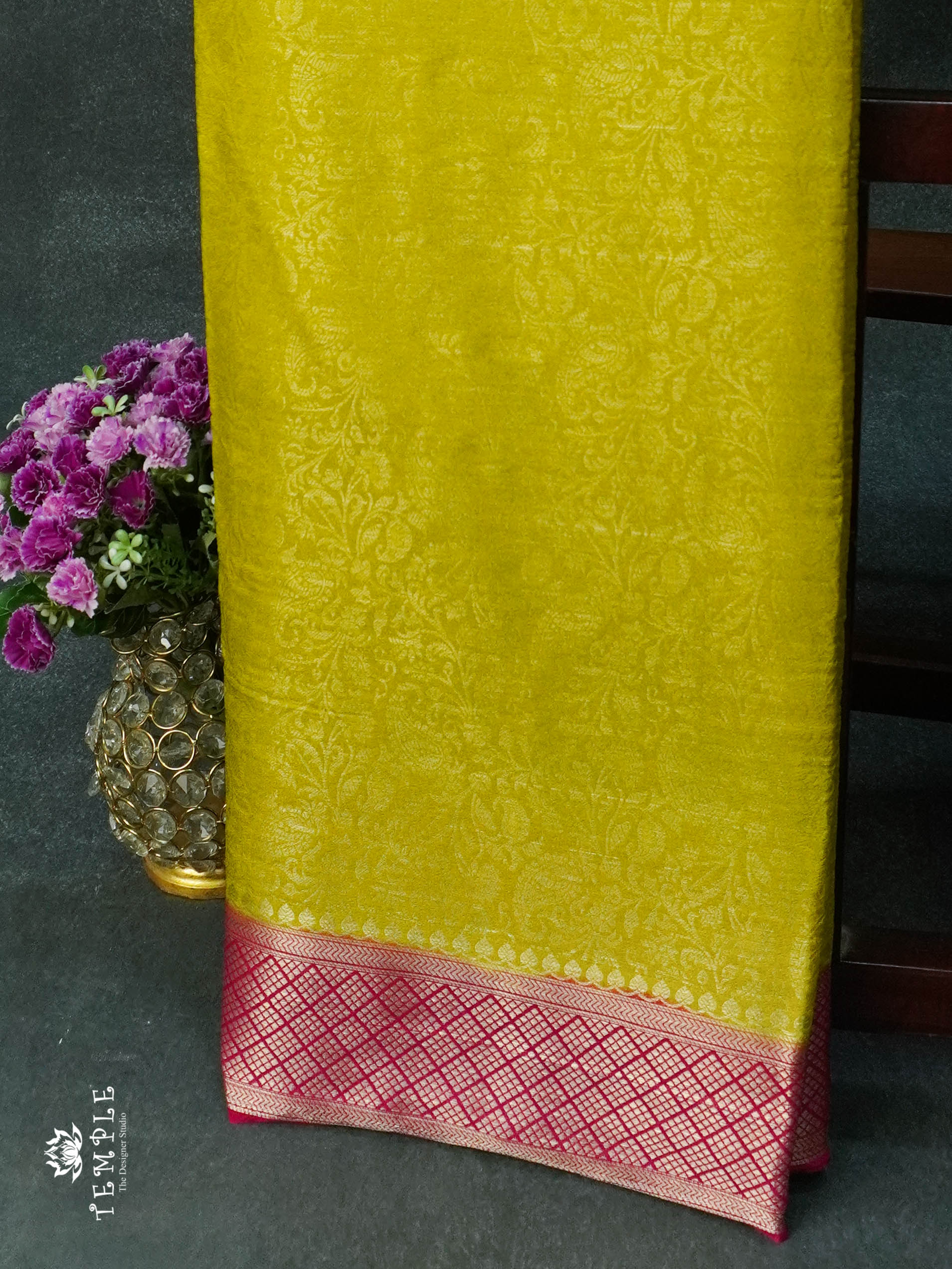 Mysore Brocade Silk Saree (Yellow) | TTDS1107 | Sparkling Deals