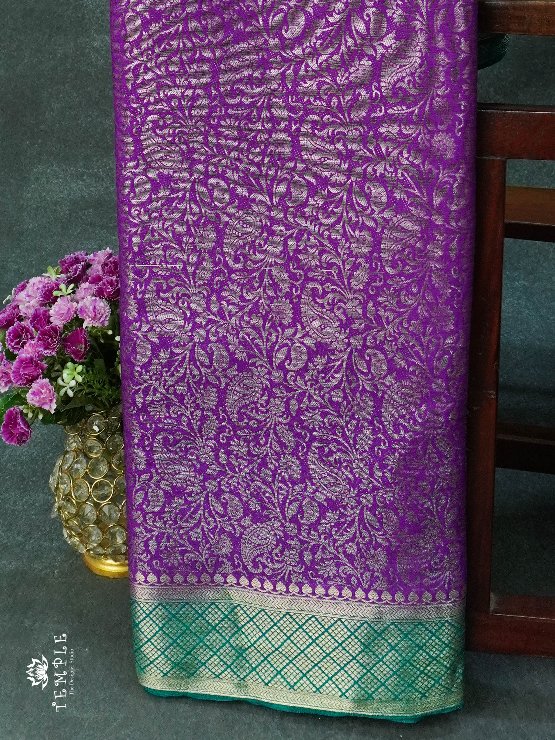 Mysore Brocade Silk Saree (Violet) | TTDS1107 | Sparkling Deals