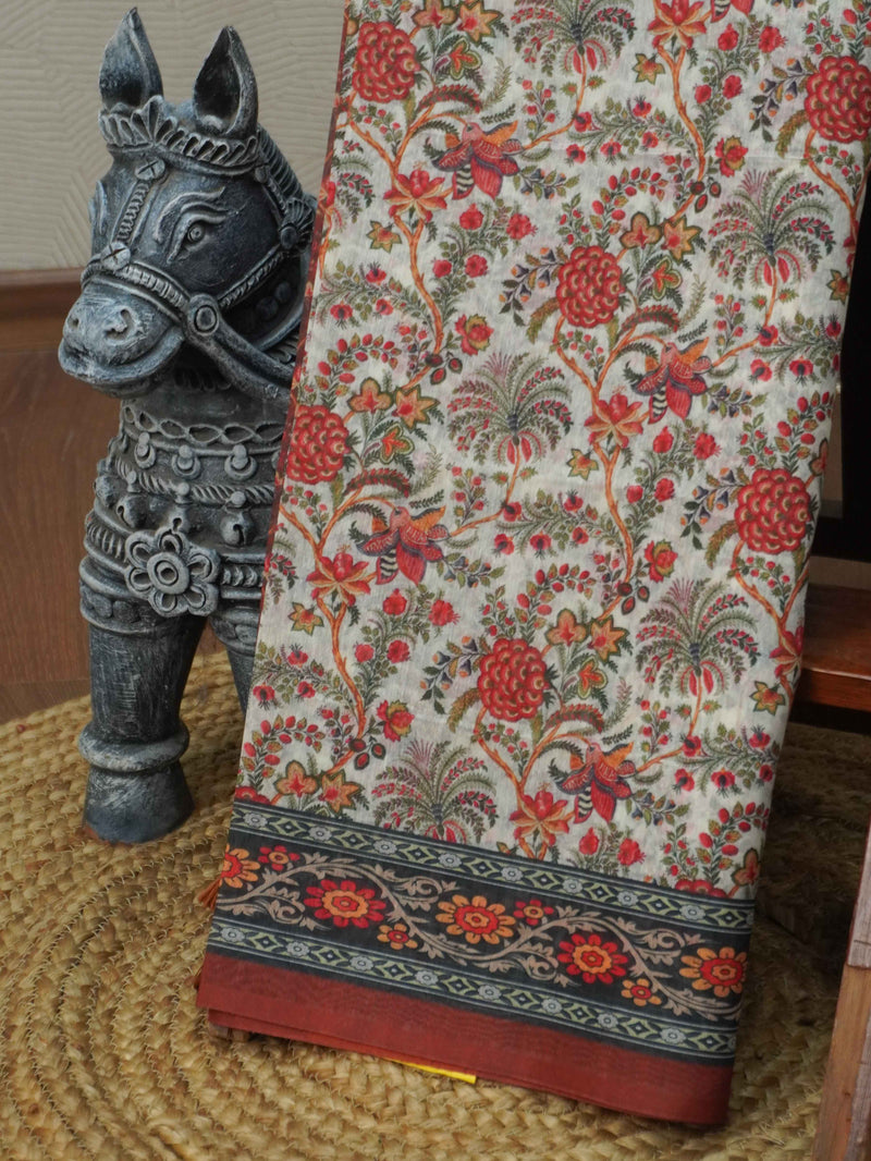 Varnika Printed Chanderi Cotton Saree | TTDS2098