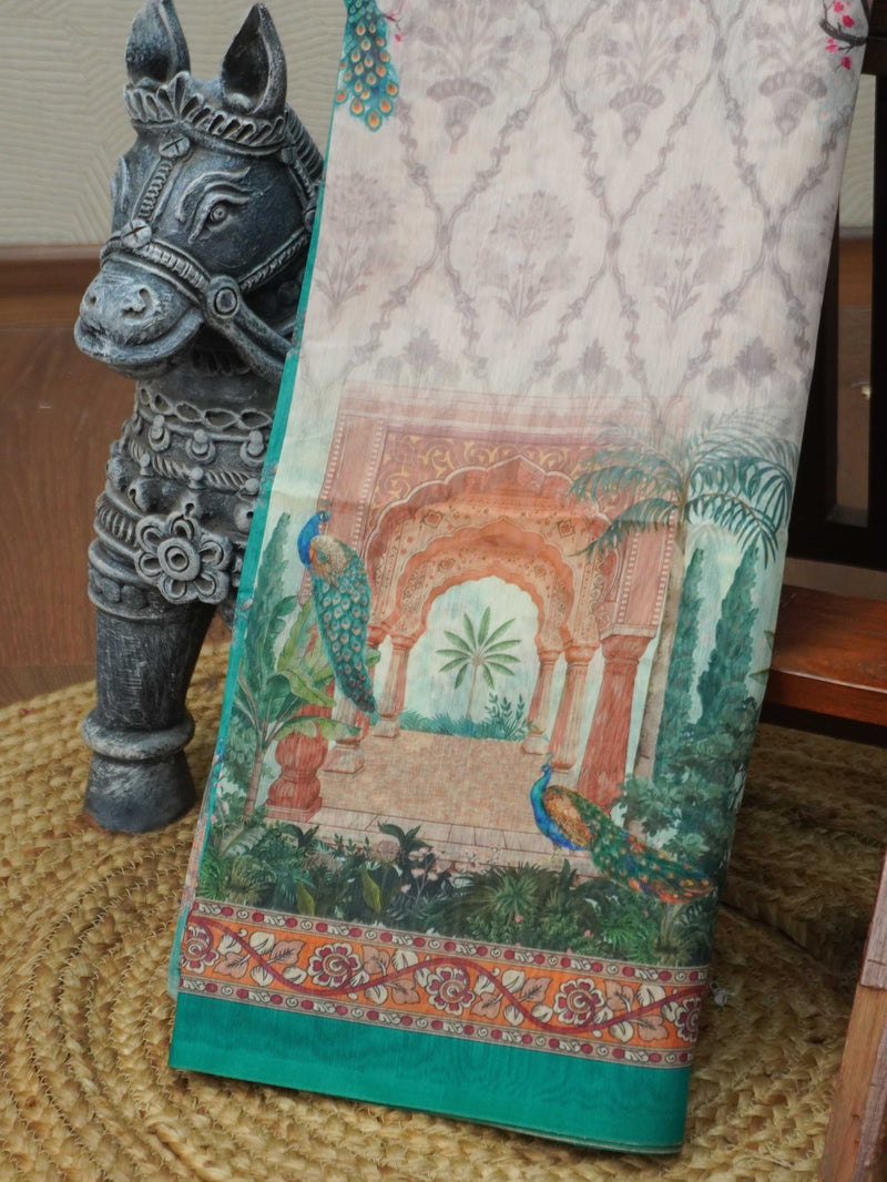 Varnika Printed Chanderi Cotton Saree | TTDS2098