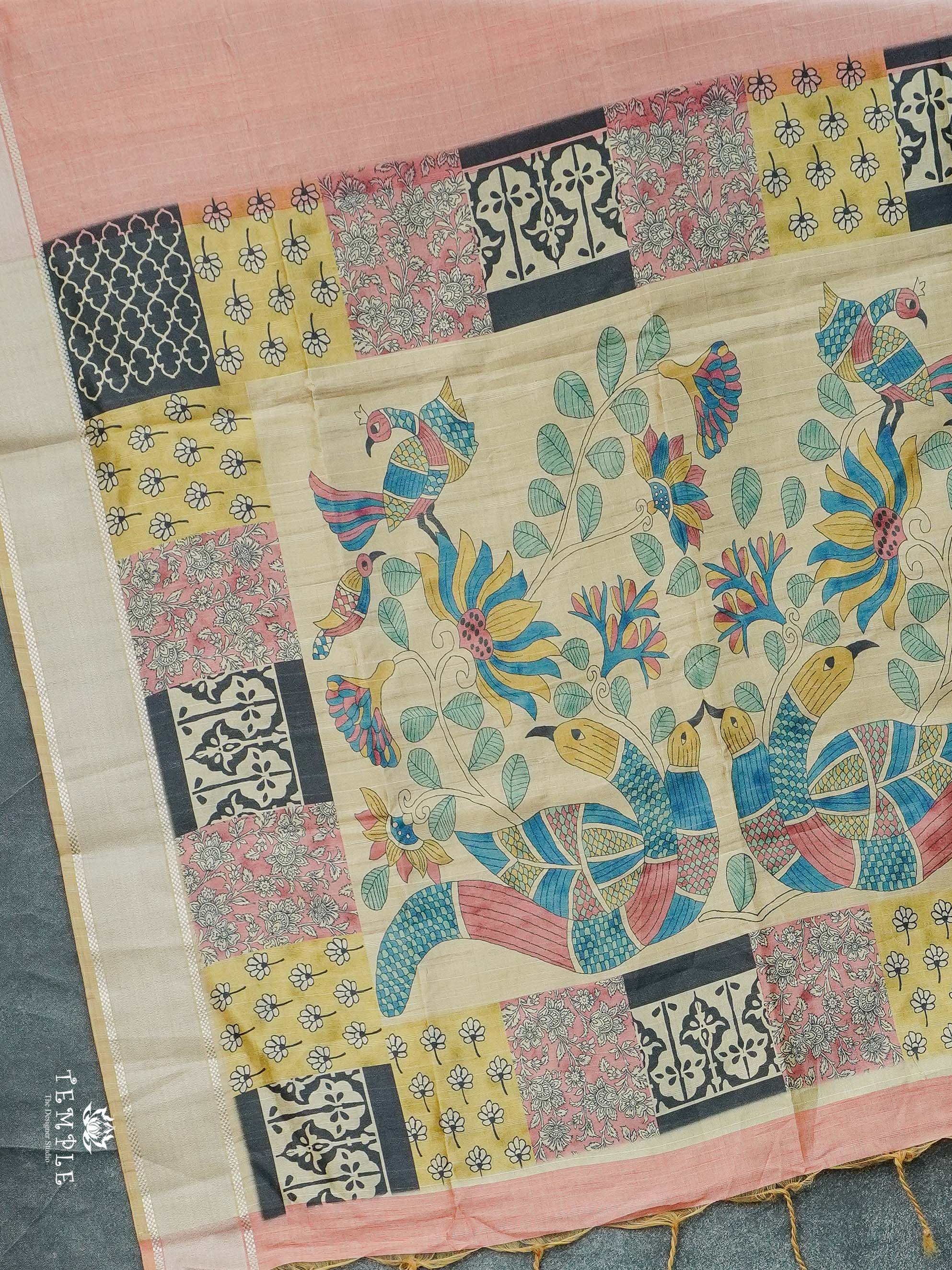 Kosa Silk Saree With Printed Pallu | TTDS2480