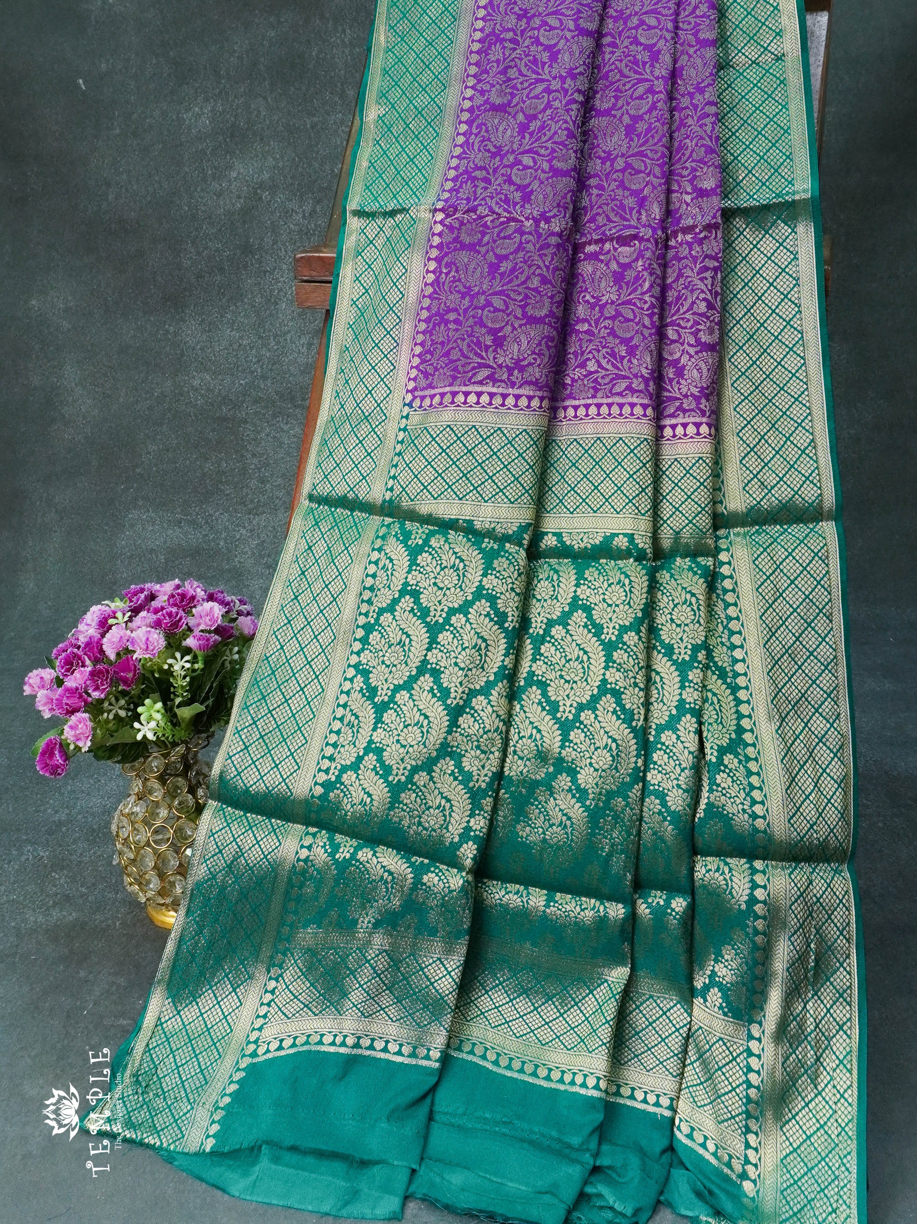 Mysore Brocade Silk Saree (Violet) | TTDS1107 | Sparkling Deals