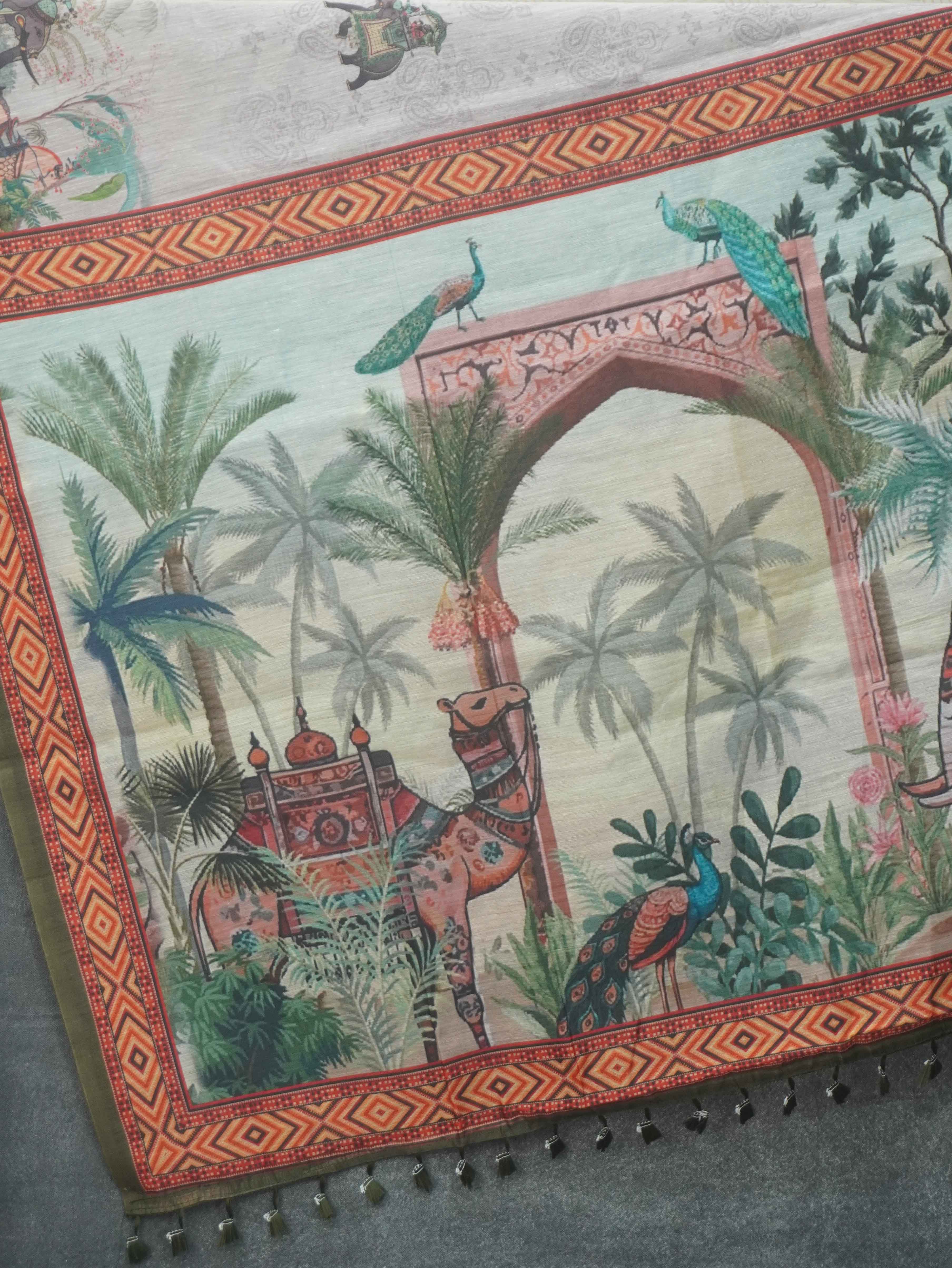 Varnika Printed Chanderi Cotton Saree | TTDS2098