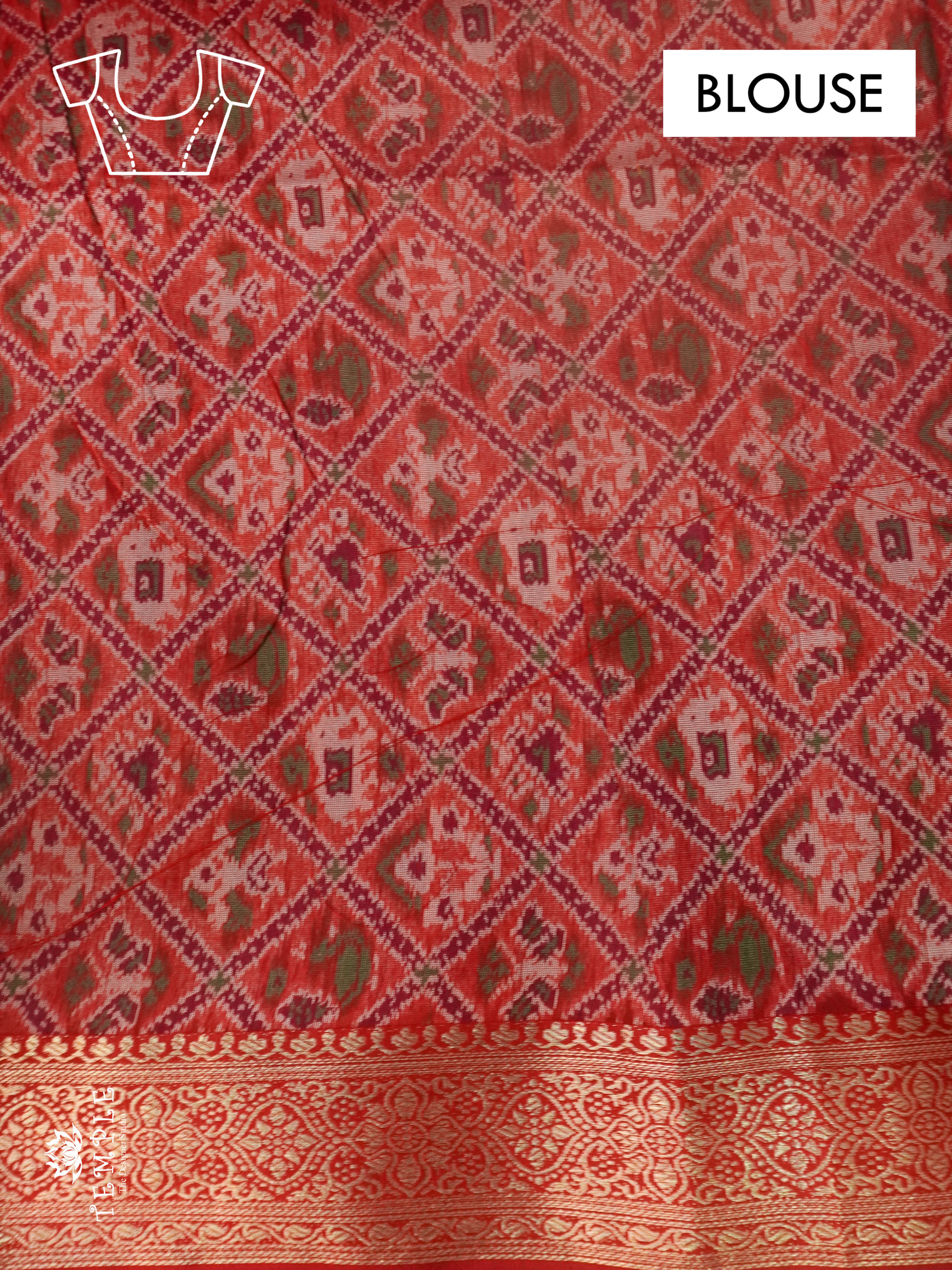 Raw Silk Saree (Orange) | TTDS1109