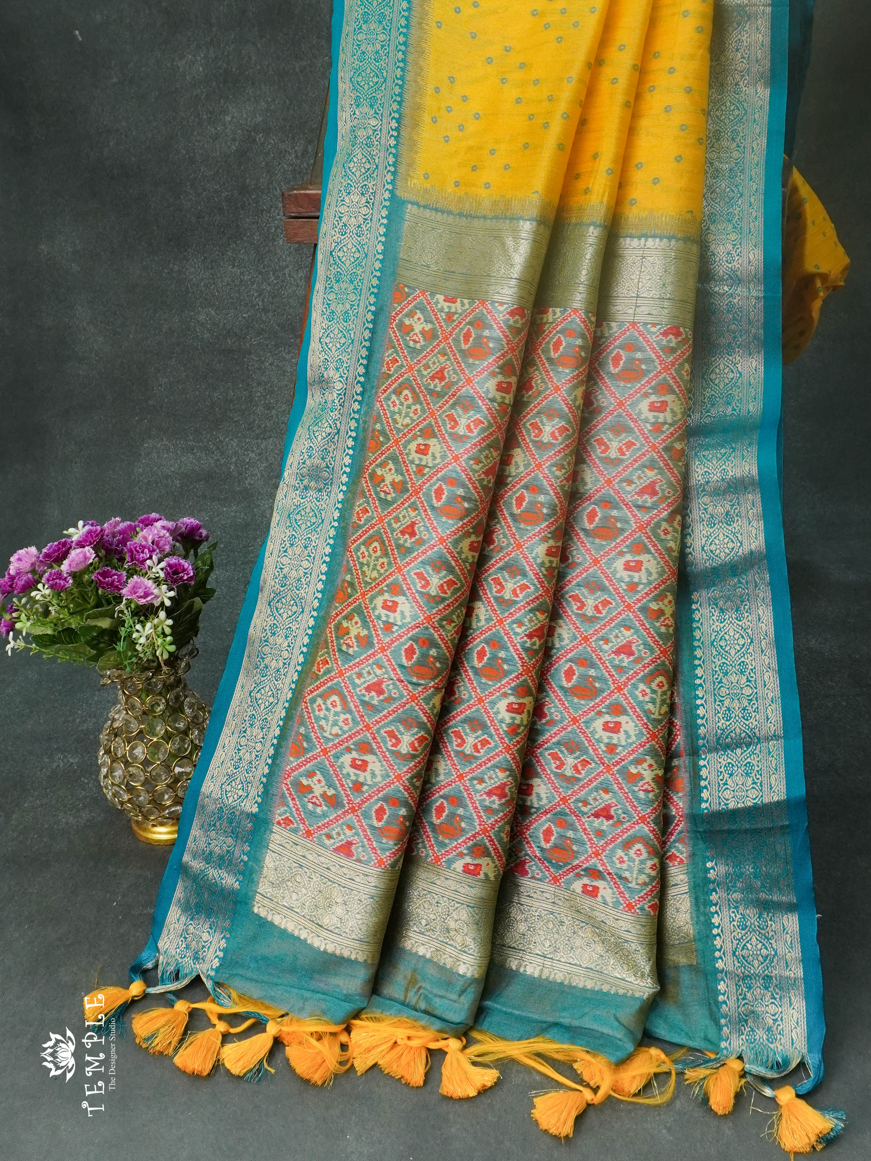 Raw Silk Saree (Yellew) | TTDS1109