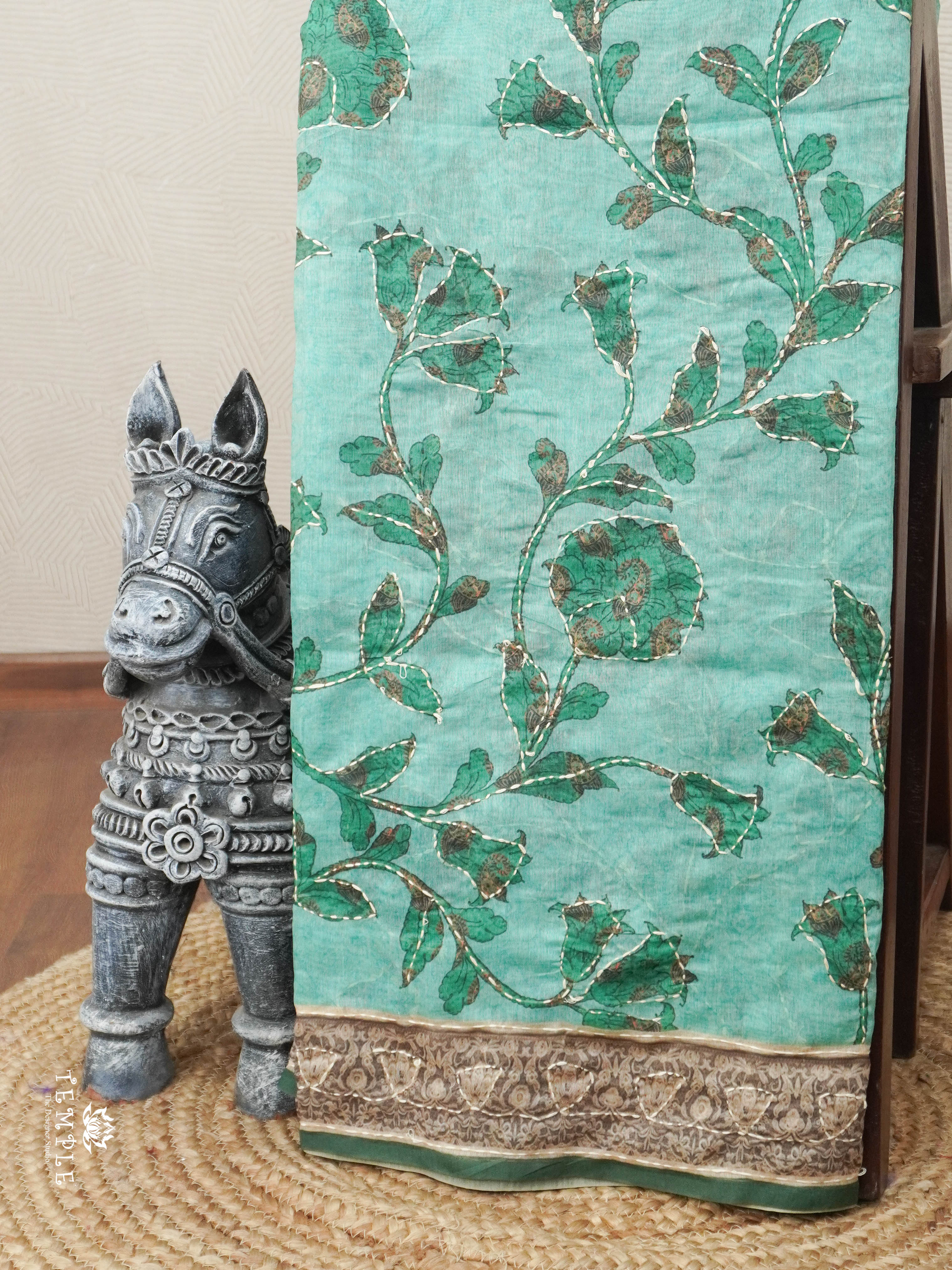 Cotton Saree With Kantha Stitches | TTDS2962