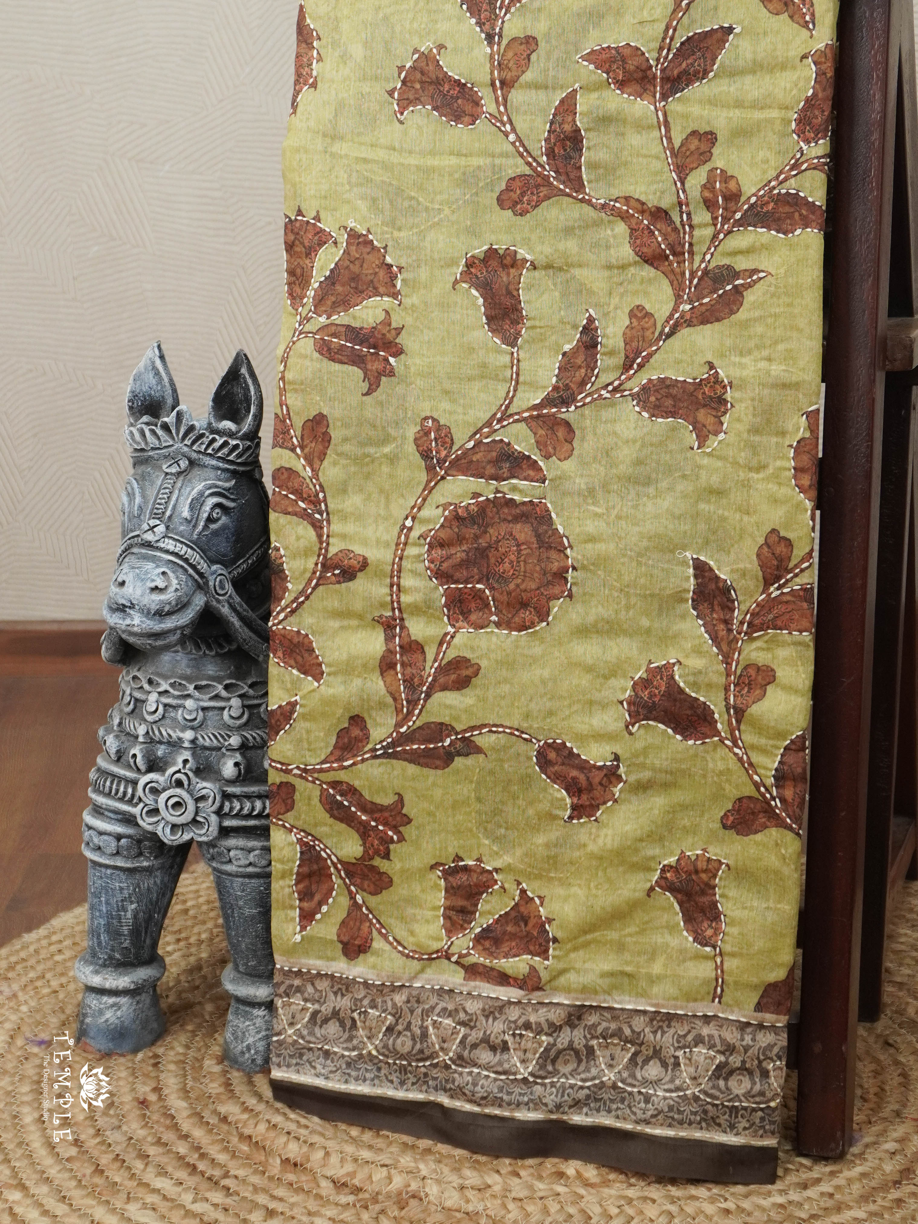 Cotton Saree With Kantha Stitches | TTDS2962