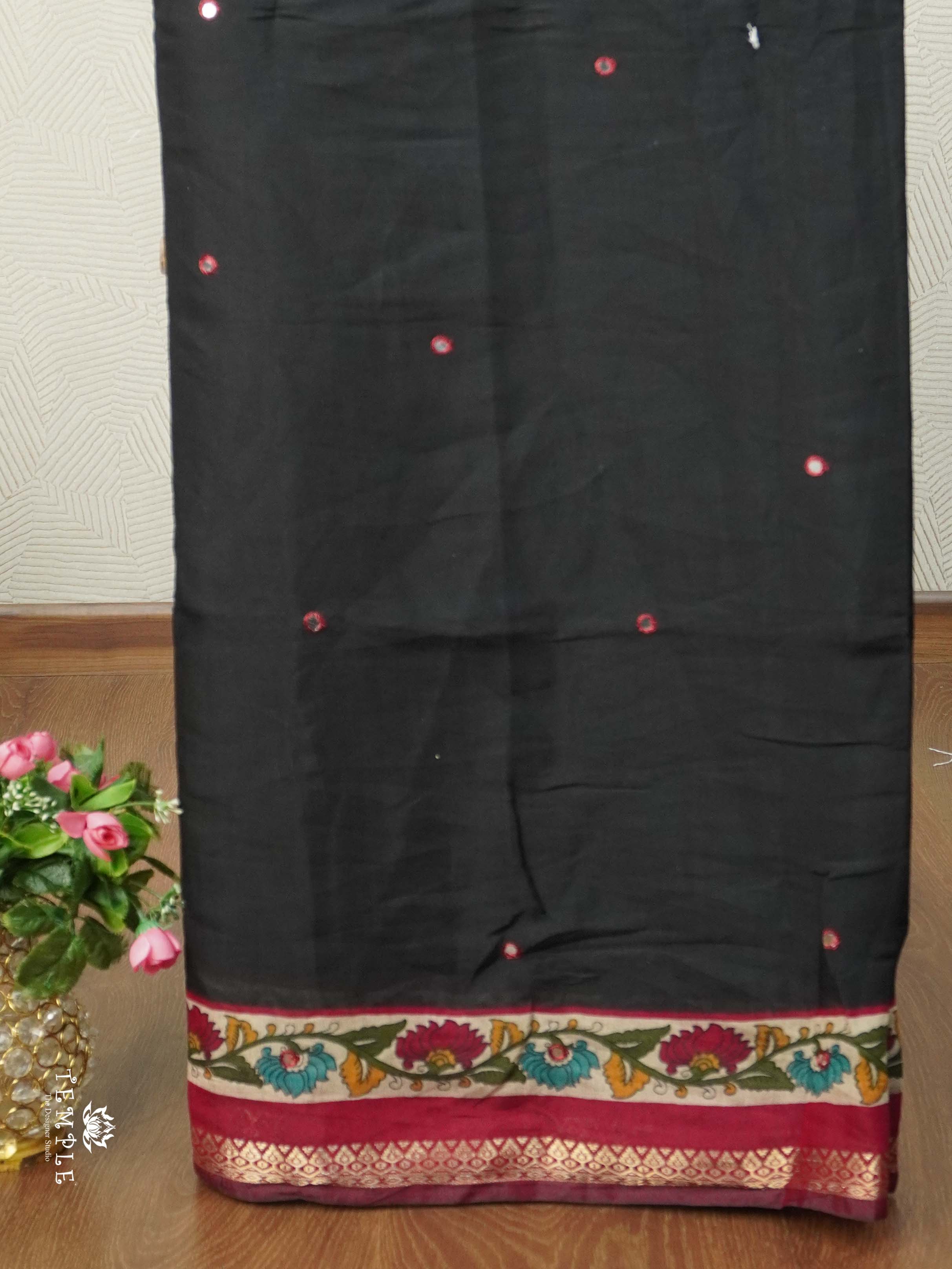 Chanderi Cotton Saree With Mirror Work | TTDS2467