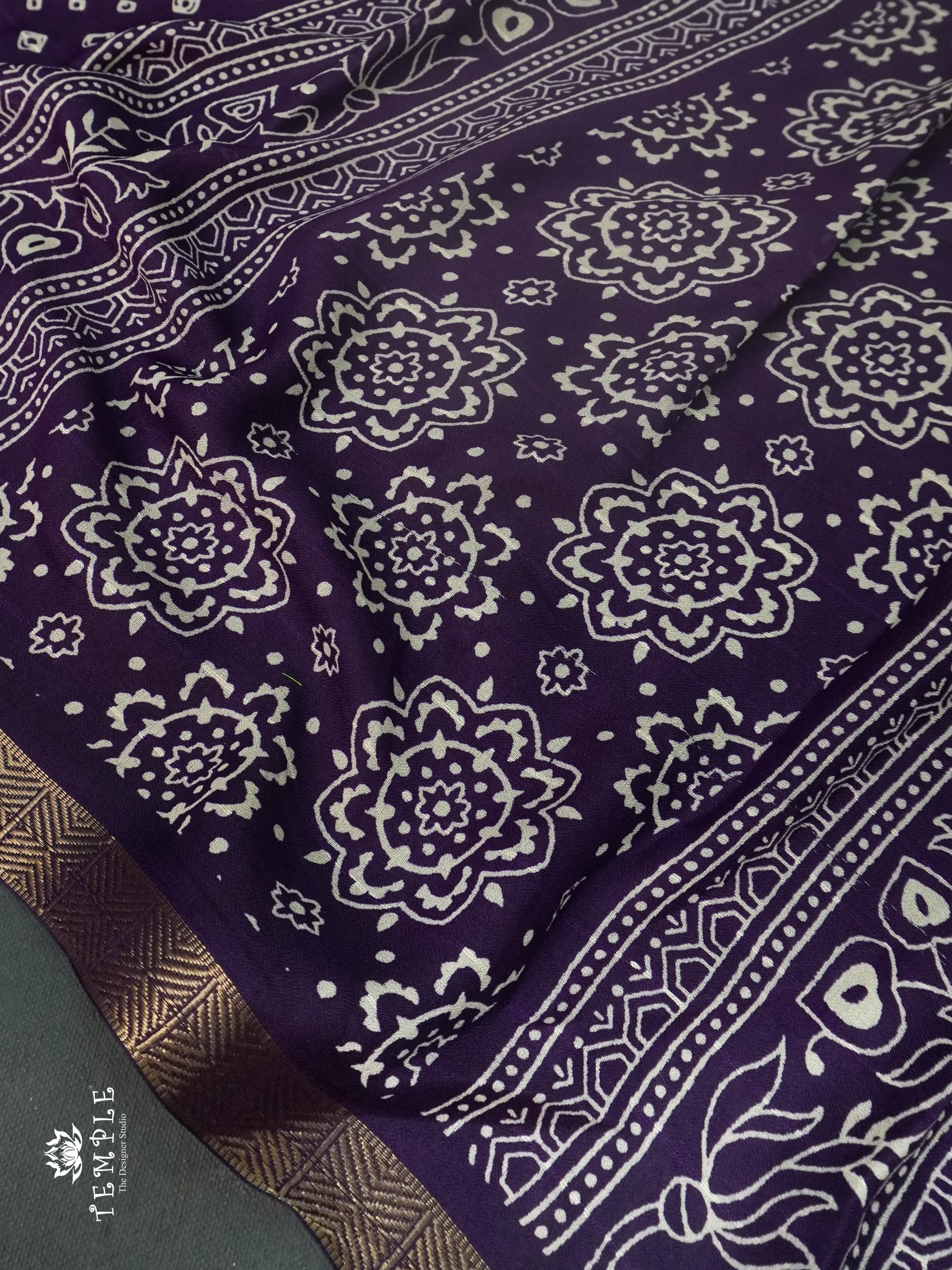 Georgette Saree (Violet) | TTDS1110