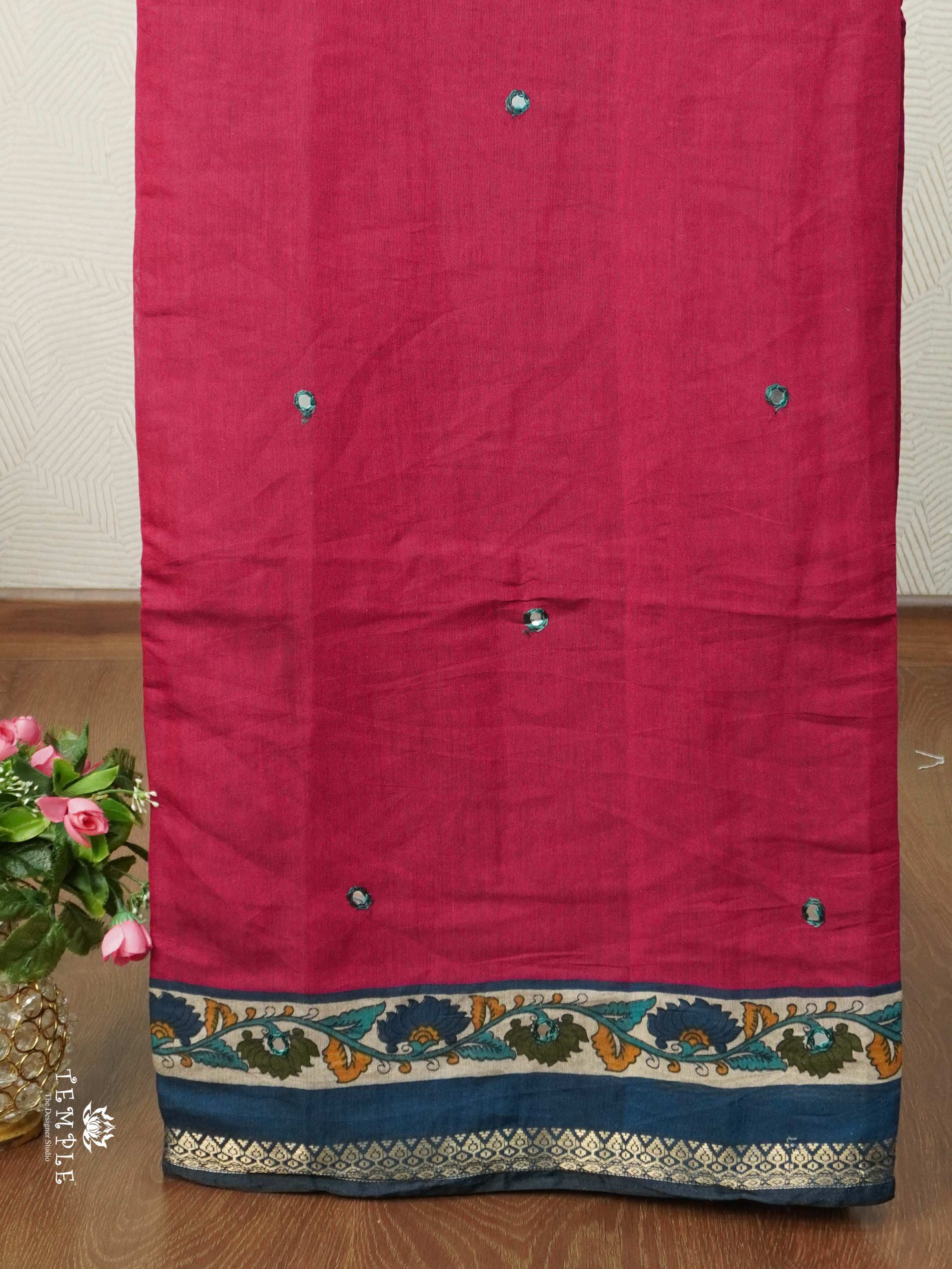 Chanderi Cotton Saree With Mirror Work | TTDS2467