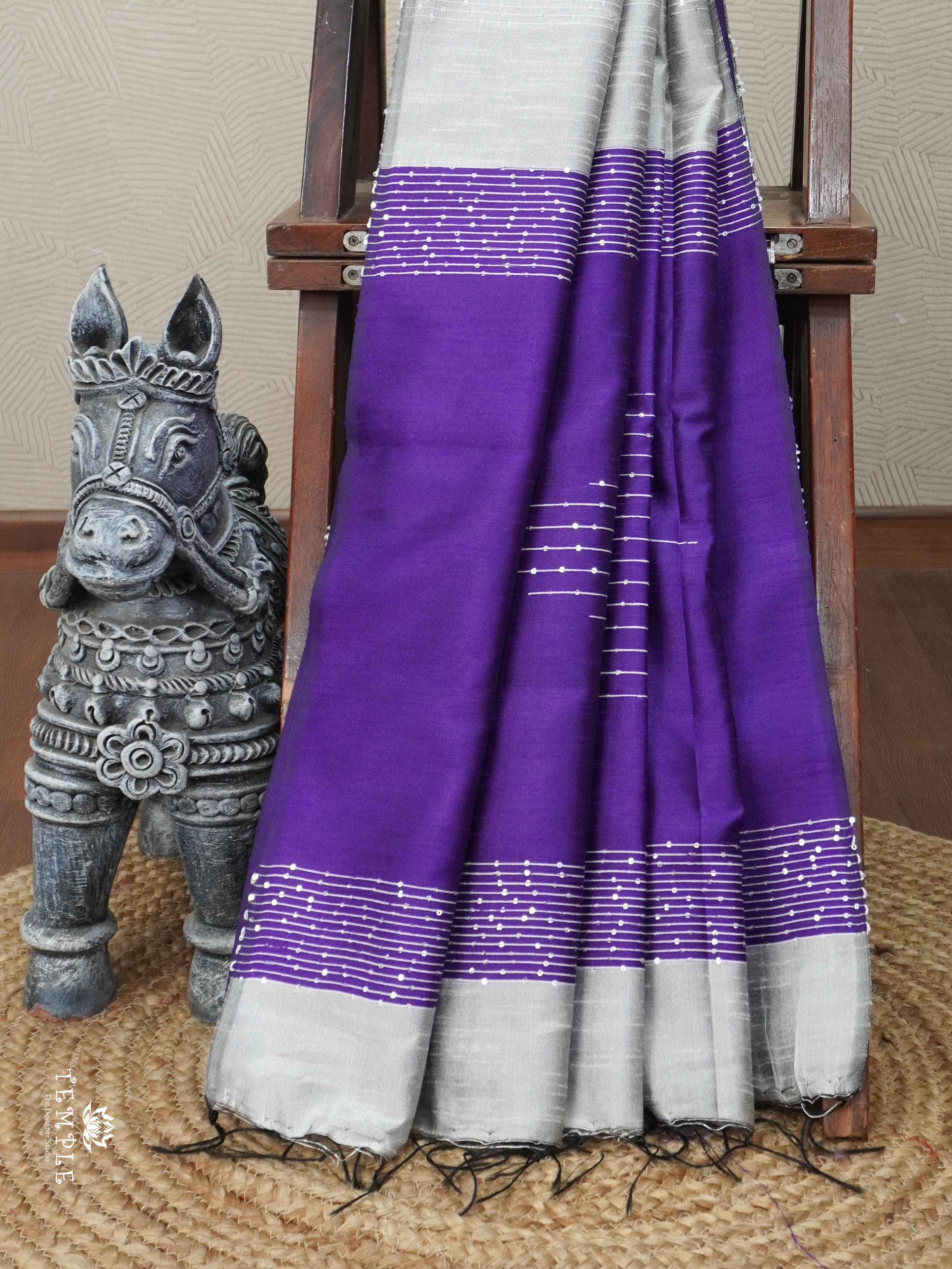 Raw Silk Saree with sequins Work | TTDS2100