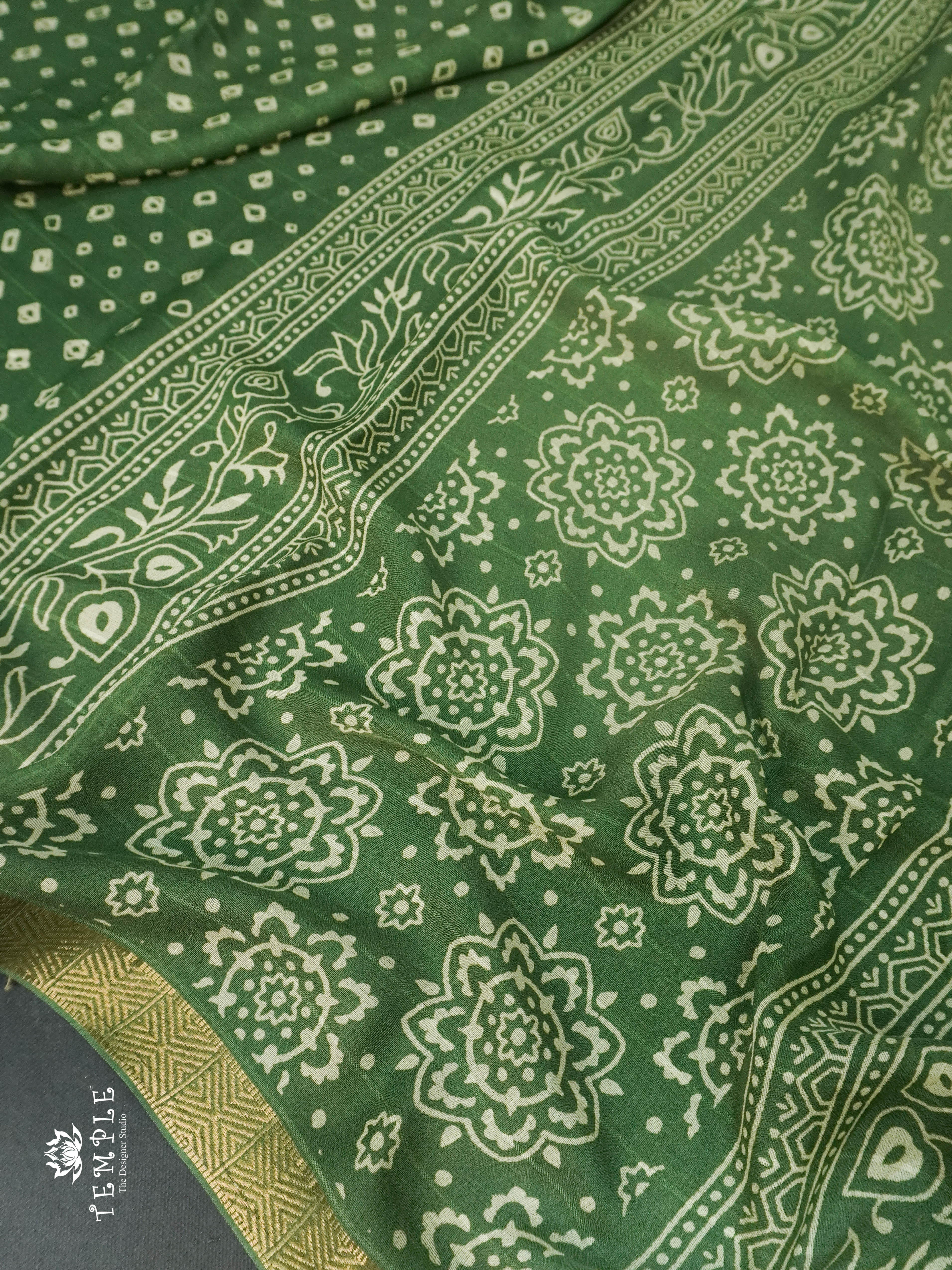 Georgette Saree (Green) | TTDS1110