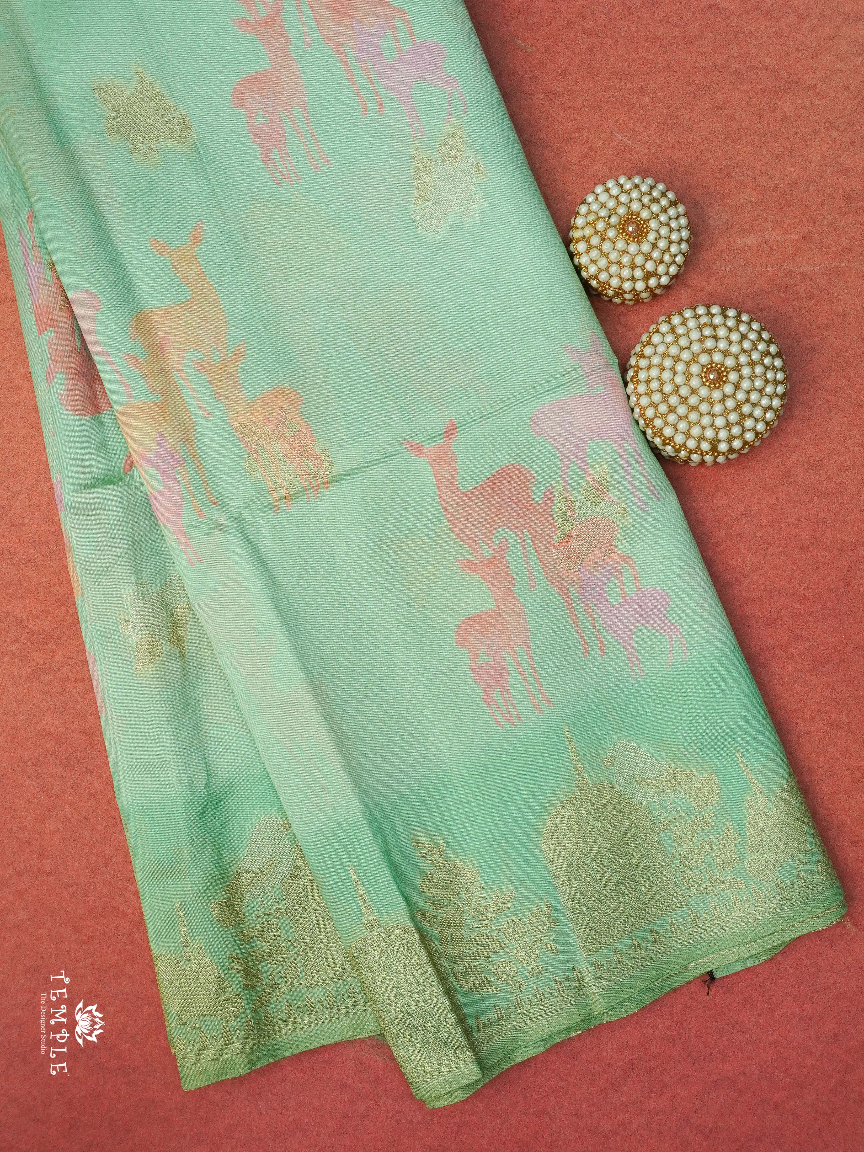 Deer Printed Banarasi Silk Saree | TTDS2470