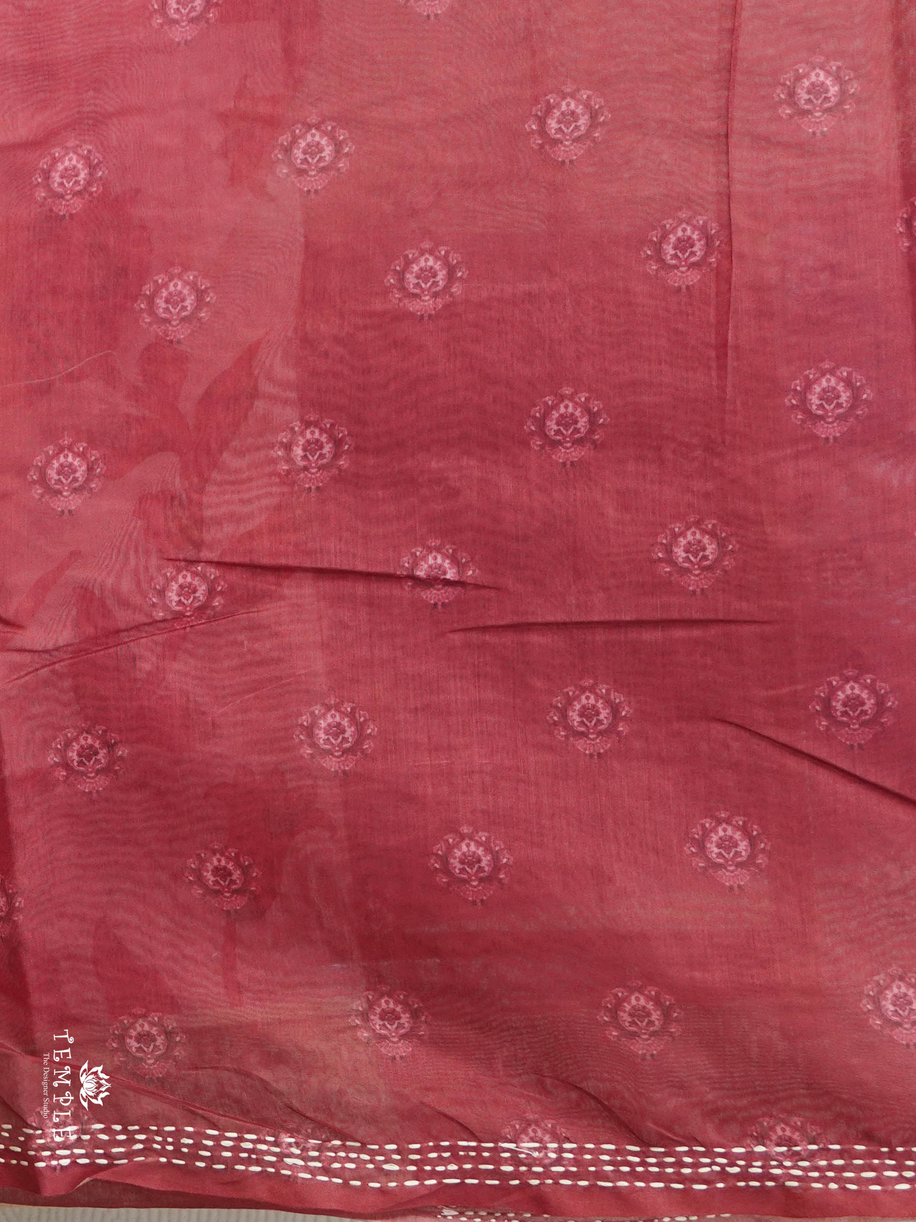 Cotton Saree With Kantha Stitches | TTDS2962