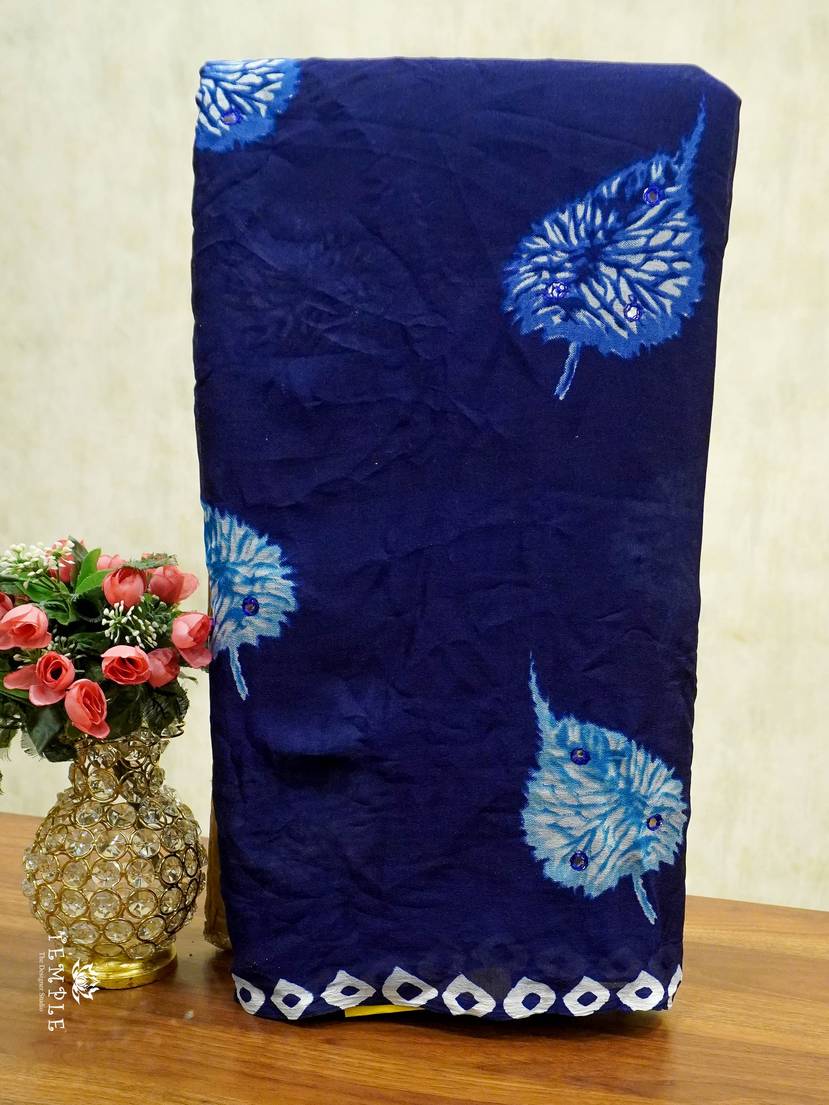 Leaf Printed Georgette Saree | TTDS15G05 | Merry Deals | PRE BOOKIN