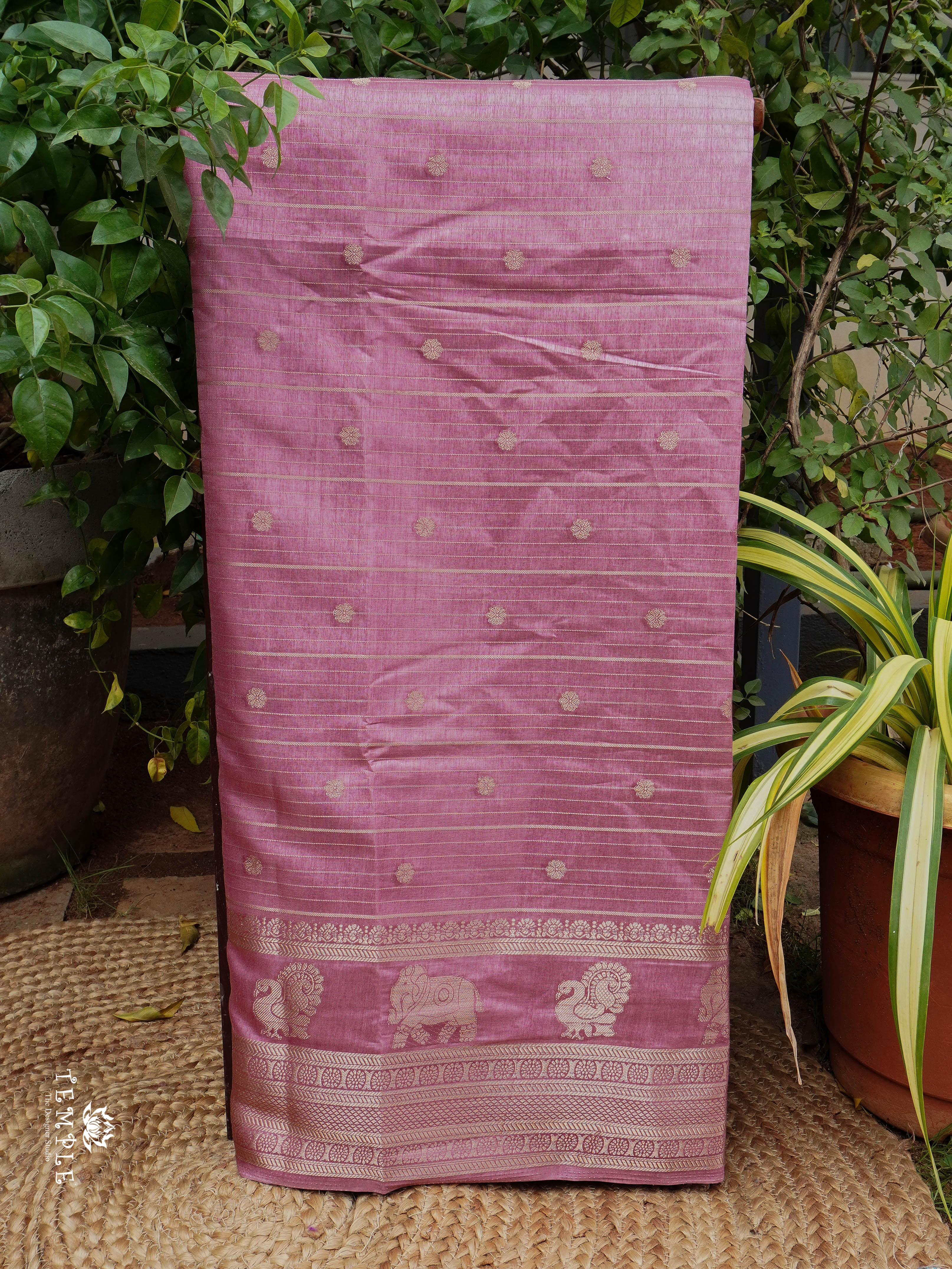 Semi Tussar Saree(Onion Pink) | TTDS1493