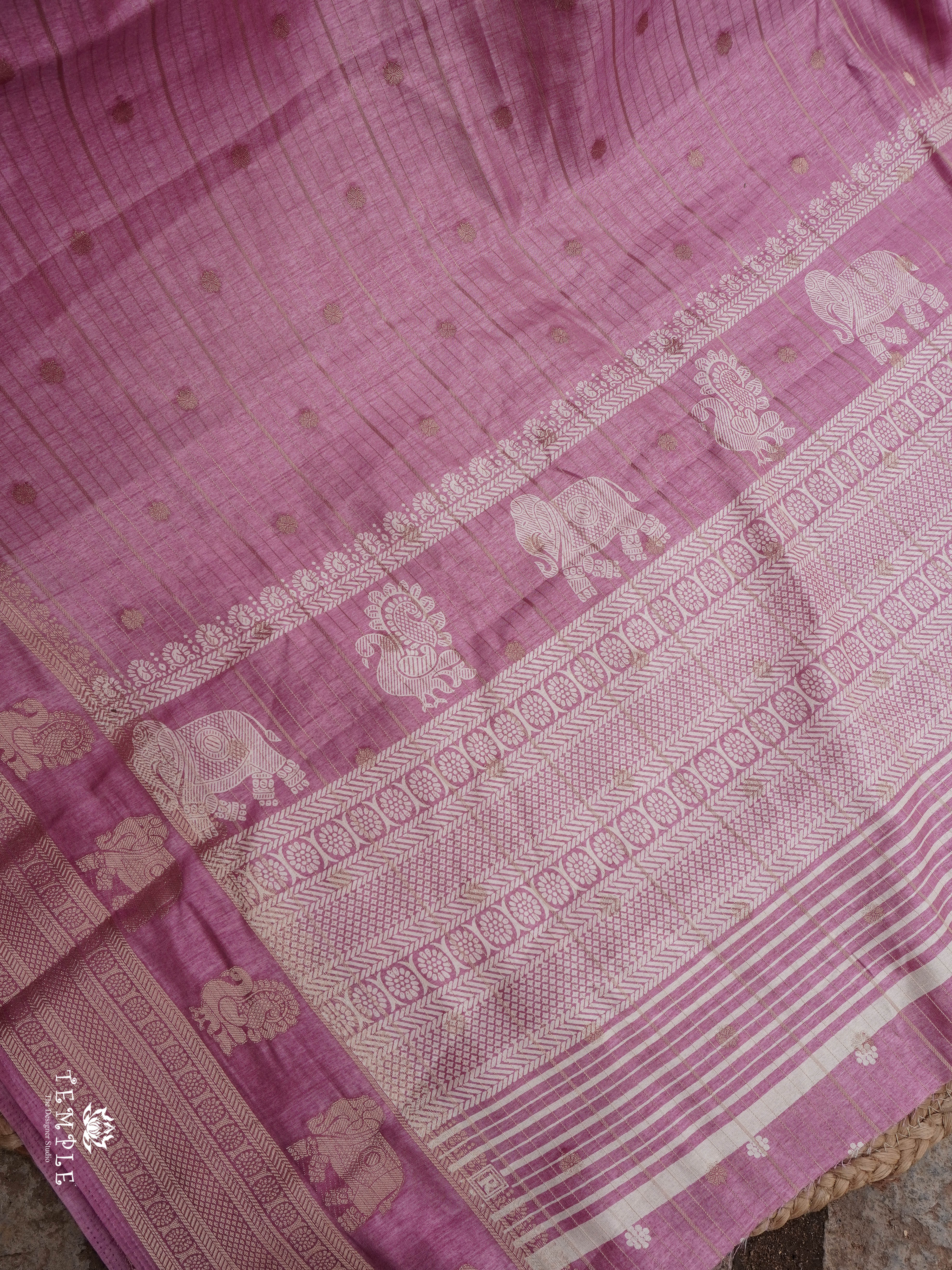 Semi Tussar Saree(Onion Pink) | TTDS1493