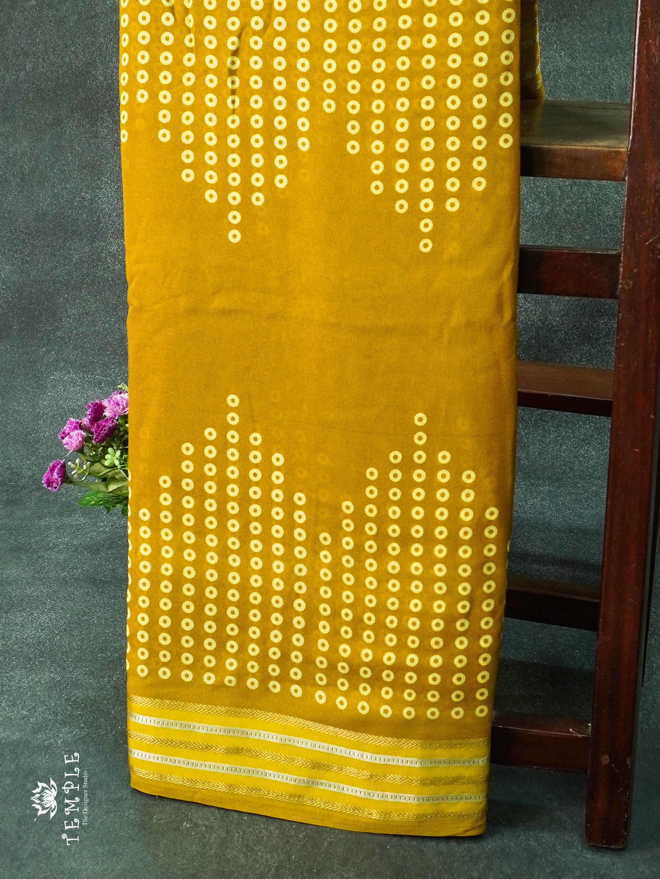 Georgette Saree (Yellow) | TTDS1114