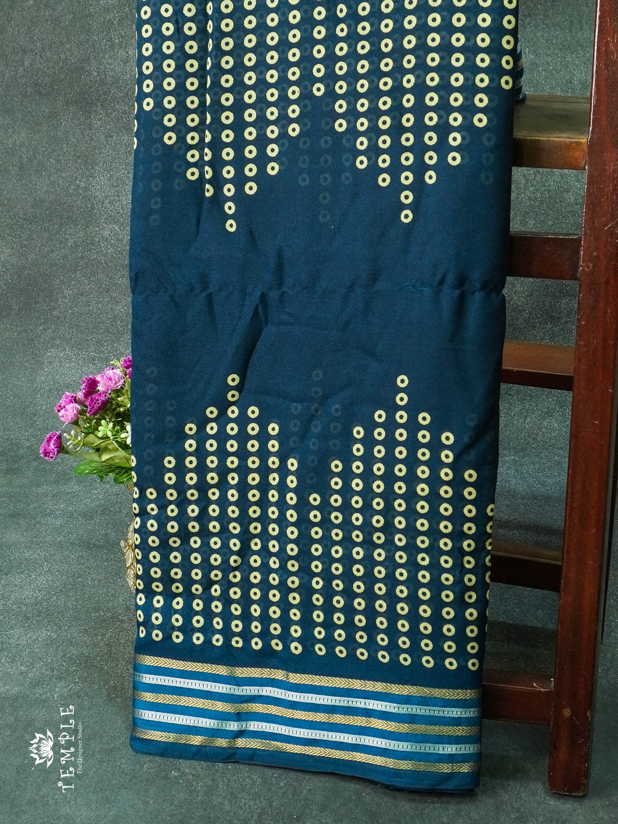 Georgette Saree (Teal Blue) | TTDS1114