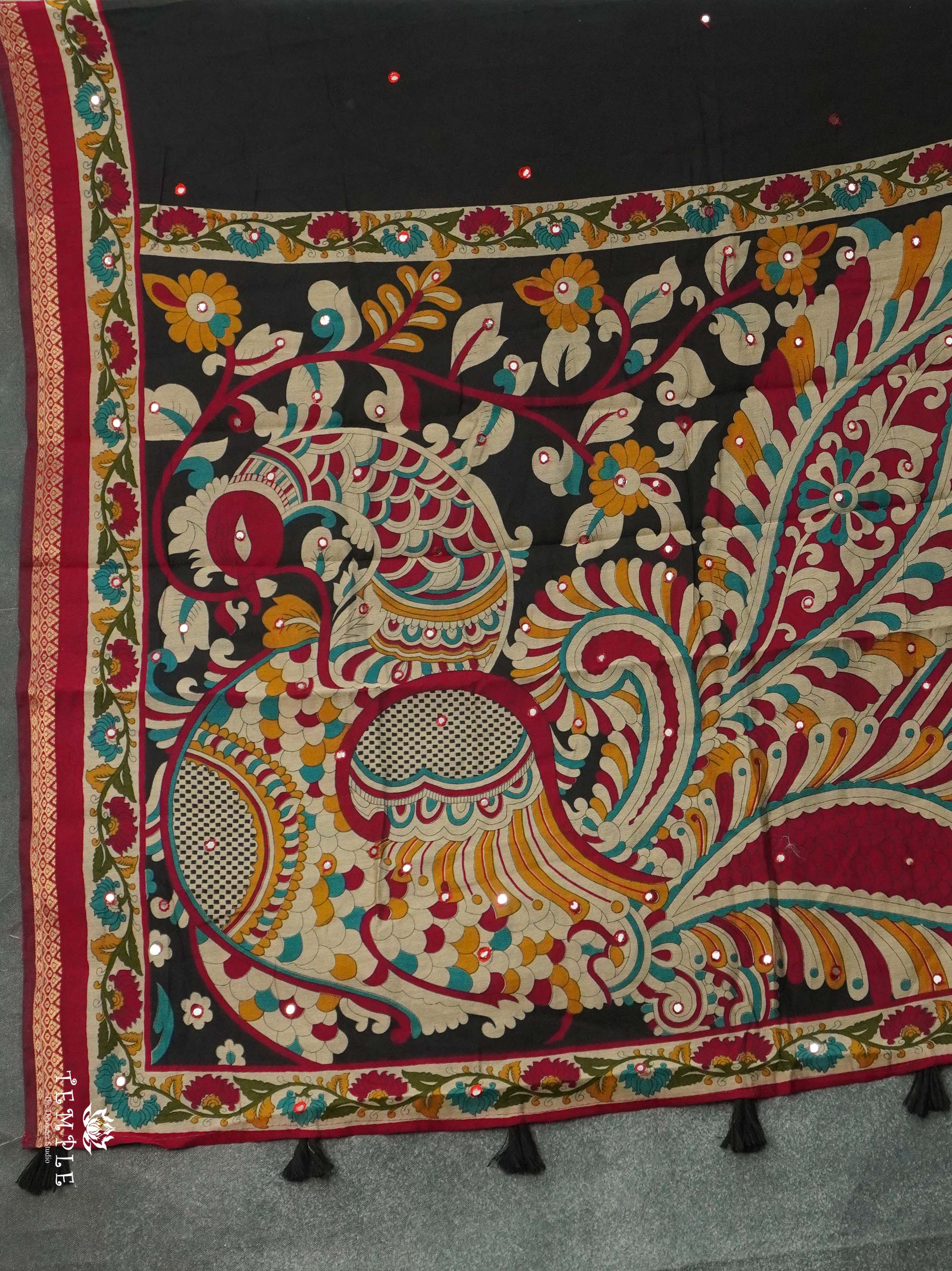 Chanderi Cotton Saree With Mirror Work | TTDS2467