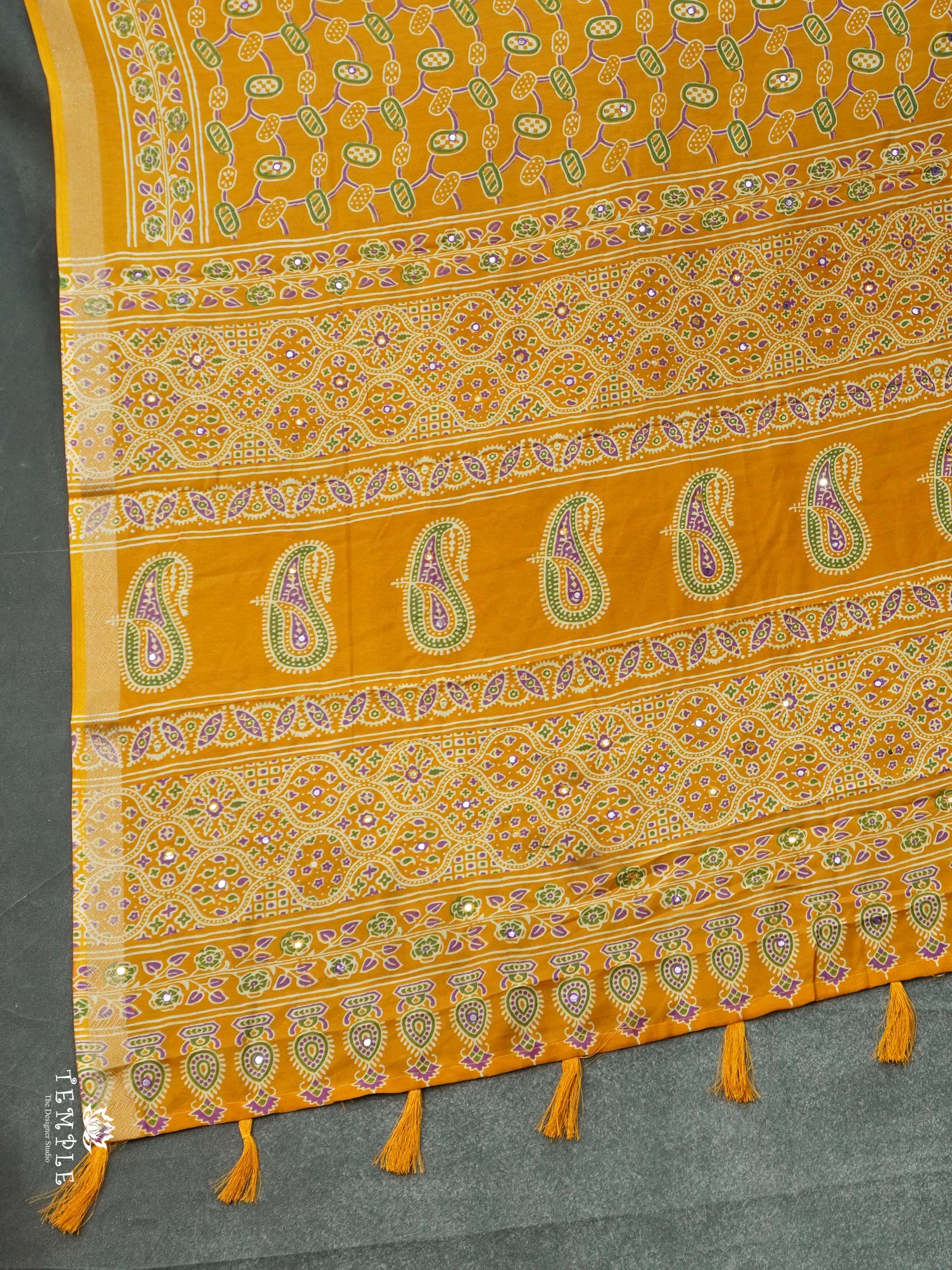Fancy Cotton Saree With Mirror Work| TTDS2468