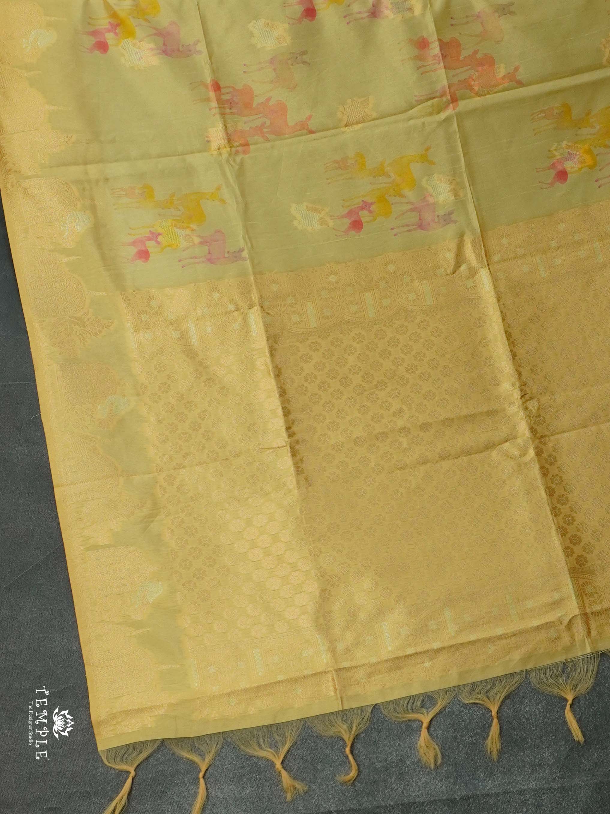 Deer Printed Banarasi Silk Saree | TTDS2470