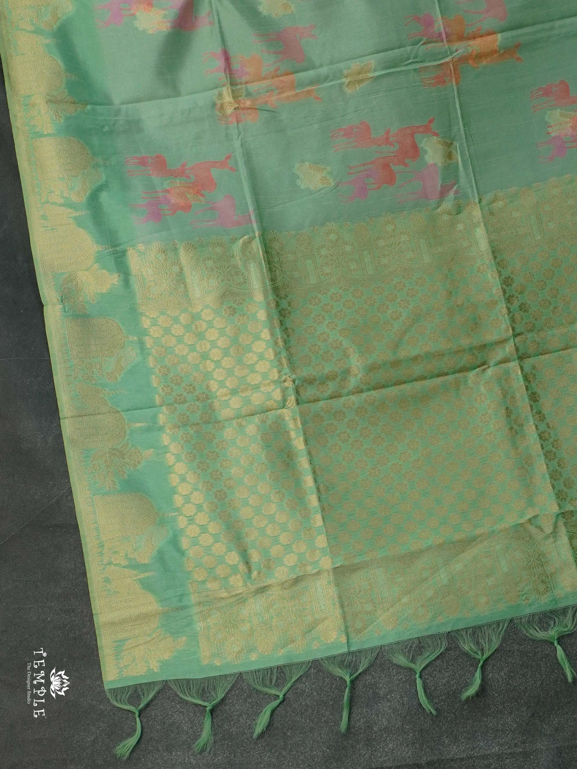 Deer Printed Banarasi Silk Saree | TTDS2470
