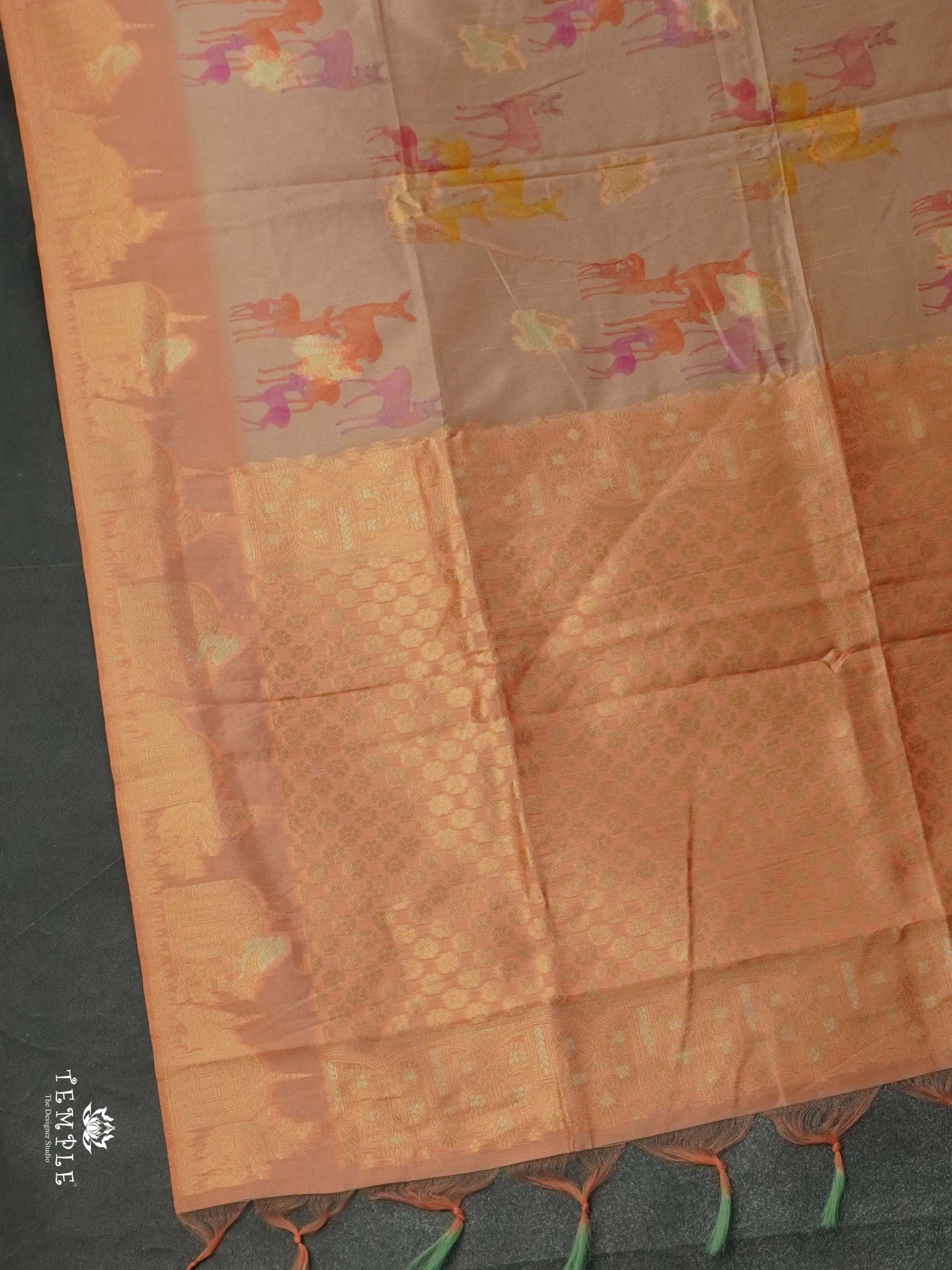 Deer Printed Banarasi Silk Saree | TTDS2470