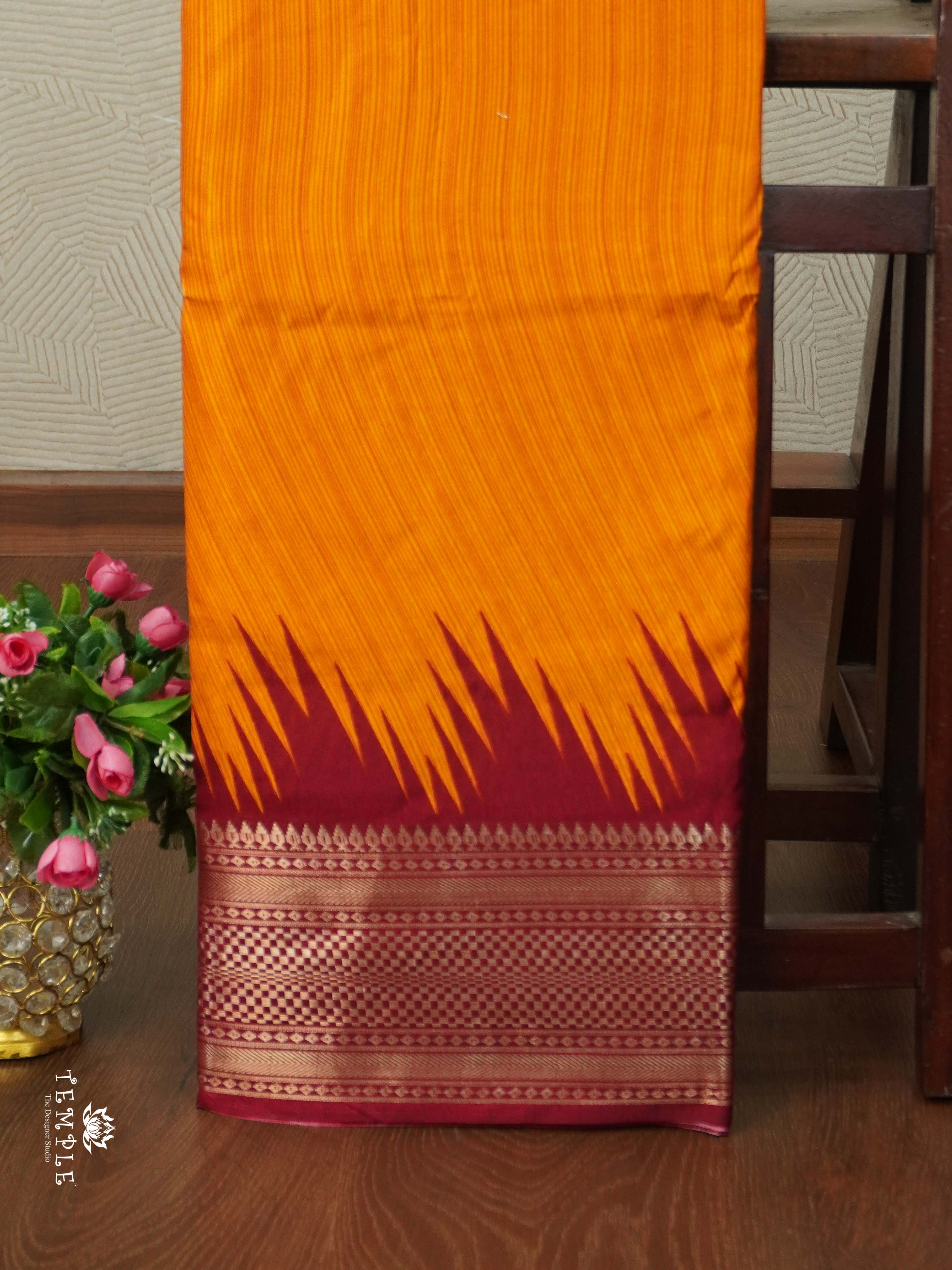 Dola Silk Saree With Temple Border | TTDS1496