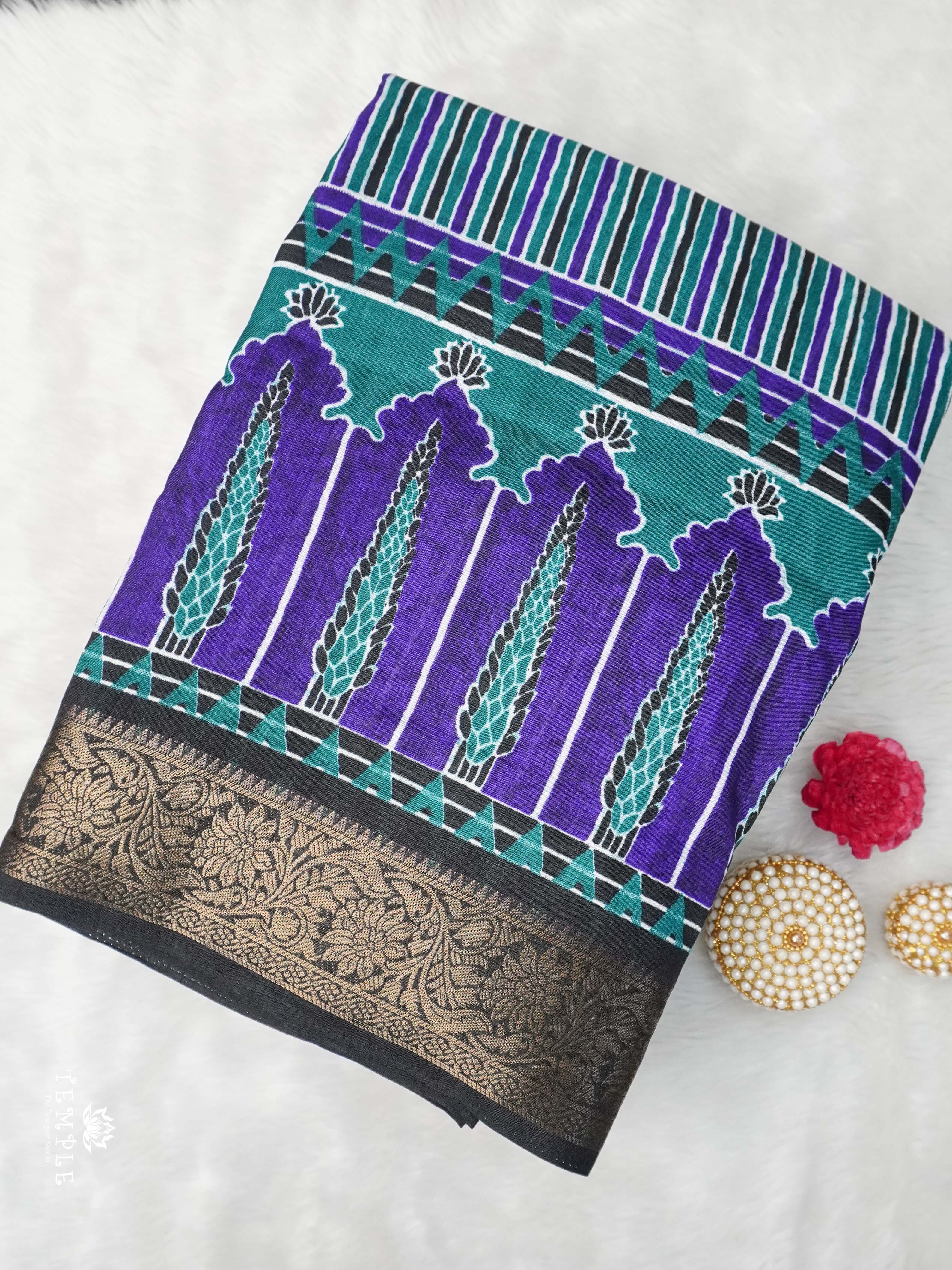 Ajrakh Printed Gaji Silk Saree | TTDS2030