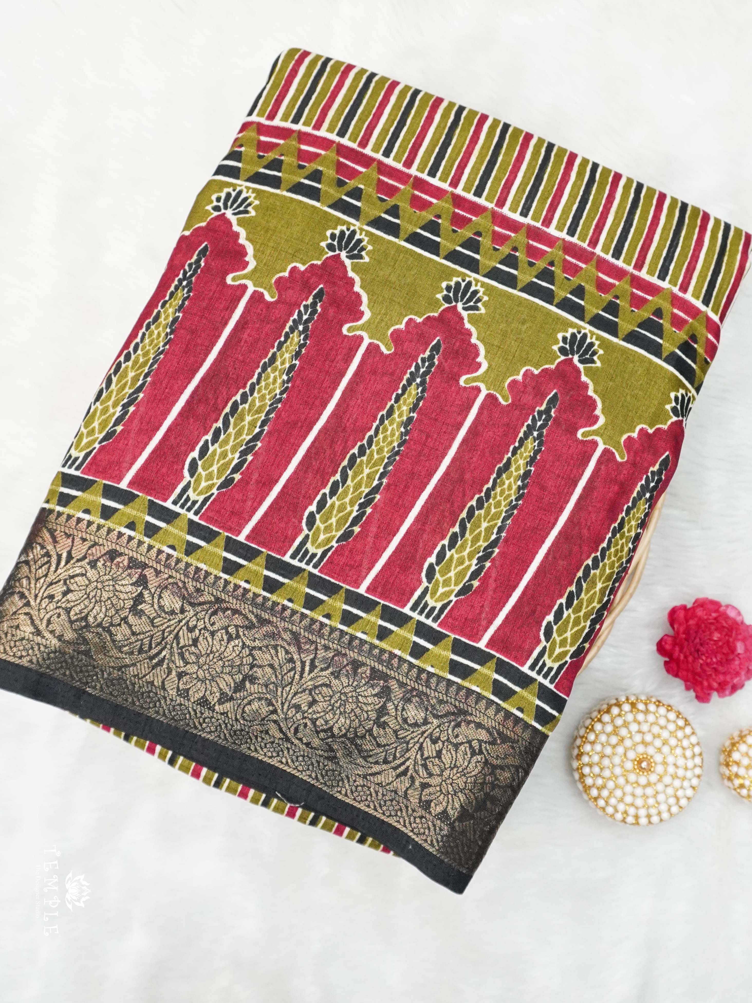 Ajrakh Printed Gaji Silk Saree | TTDS2030