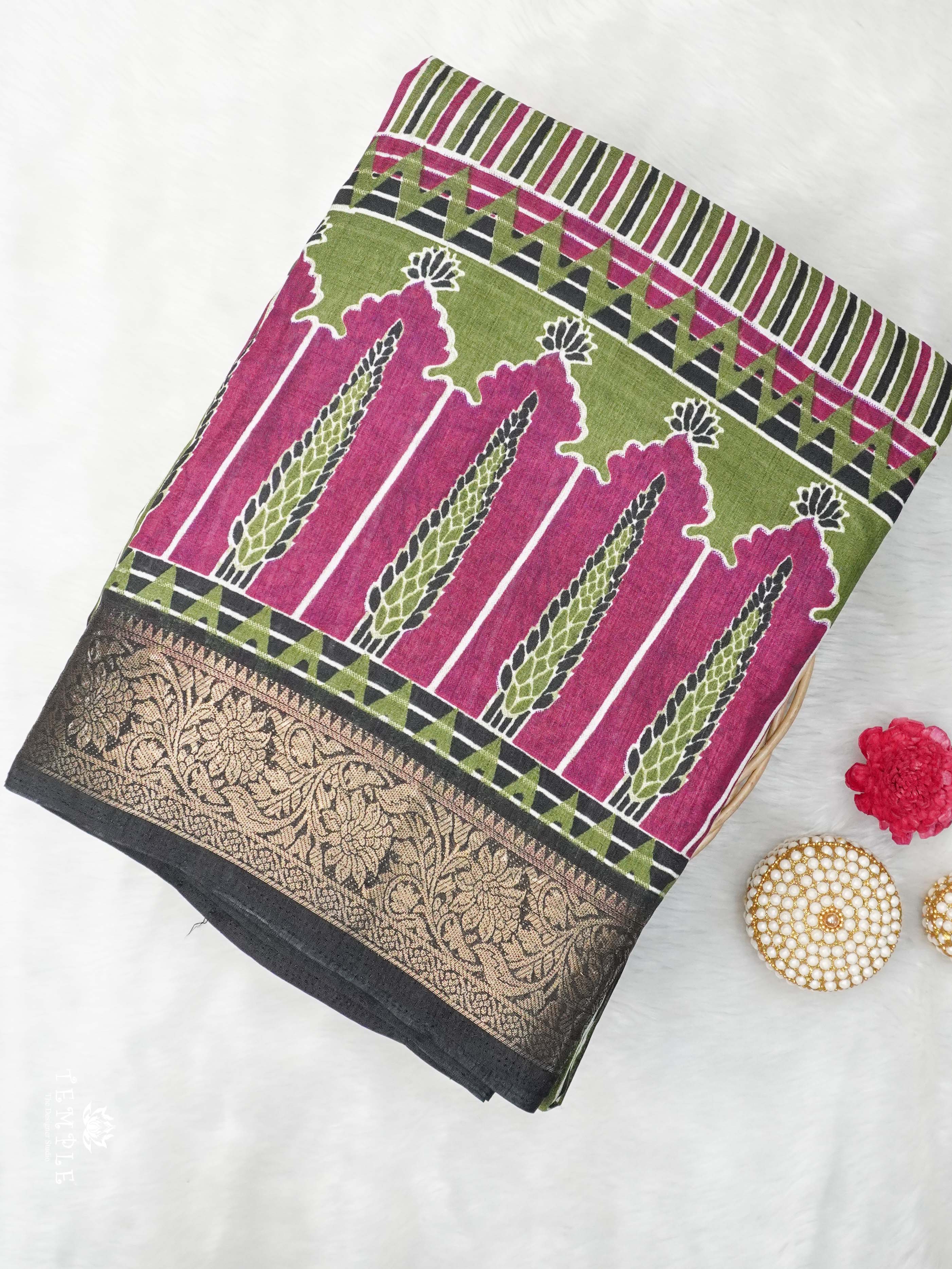 Ajrakh Printed Gaji Silk Saree | TTDS2030