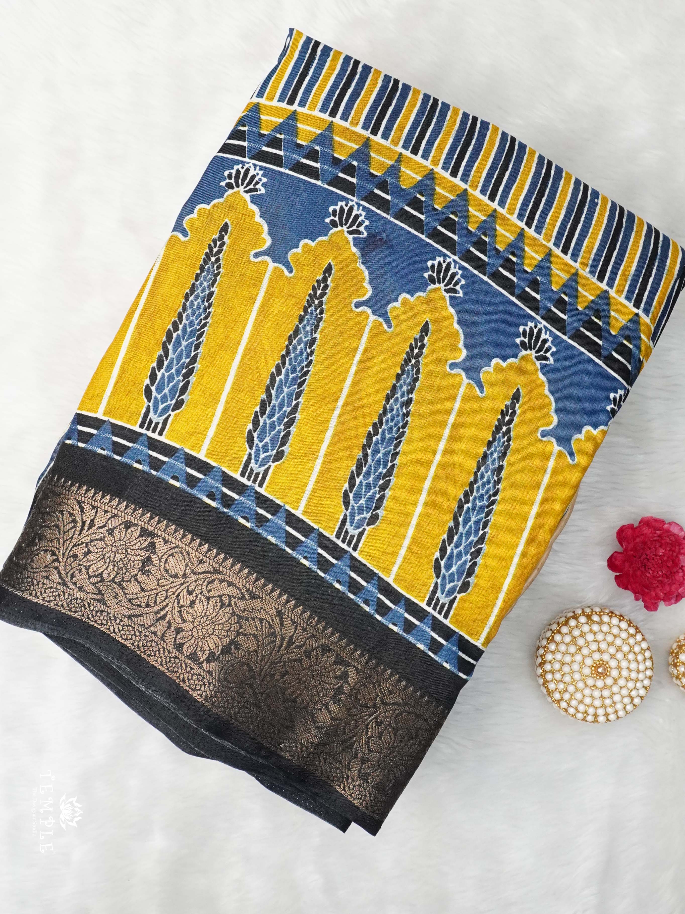 Ajrakh Printed Gaji Silk Saree | TTDS2030