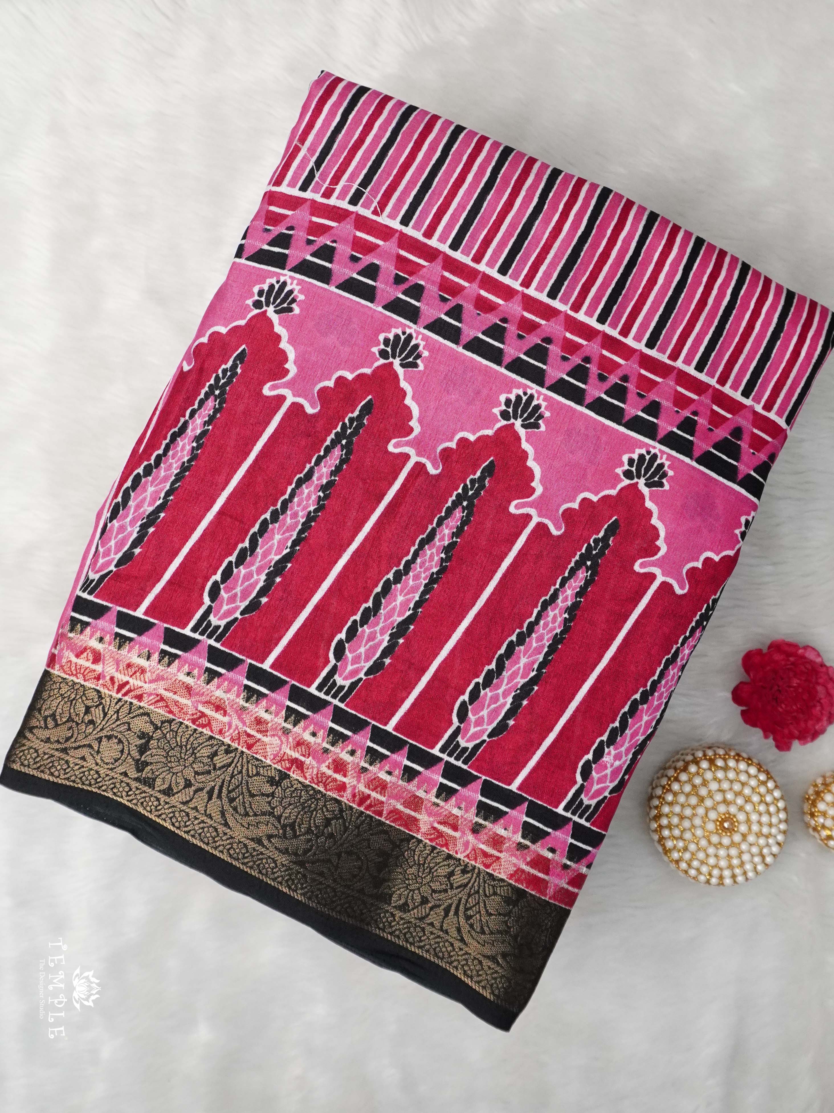 Ajrakh Printed Gaji Silk Saree | TTDS2030