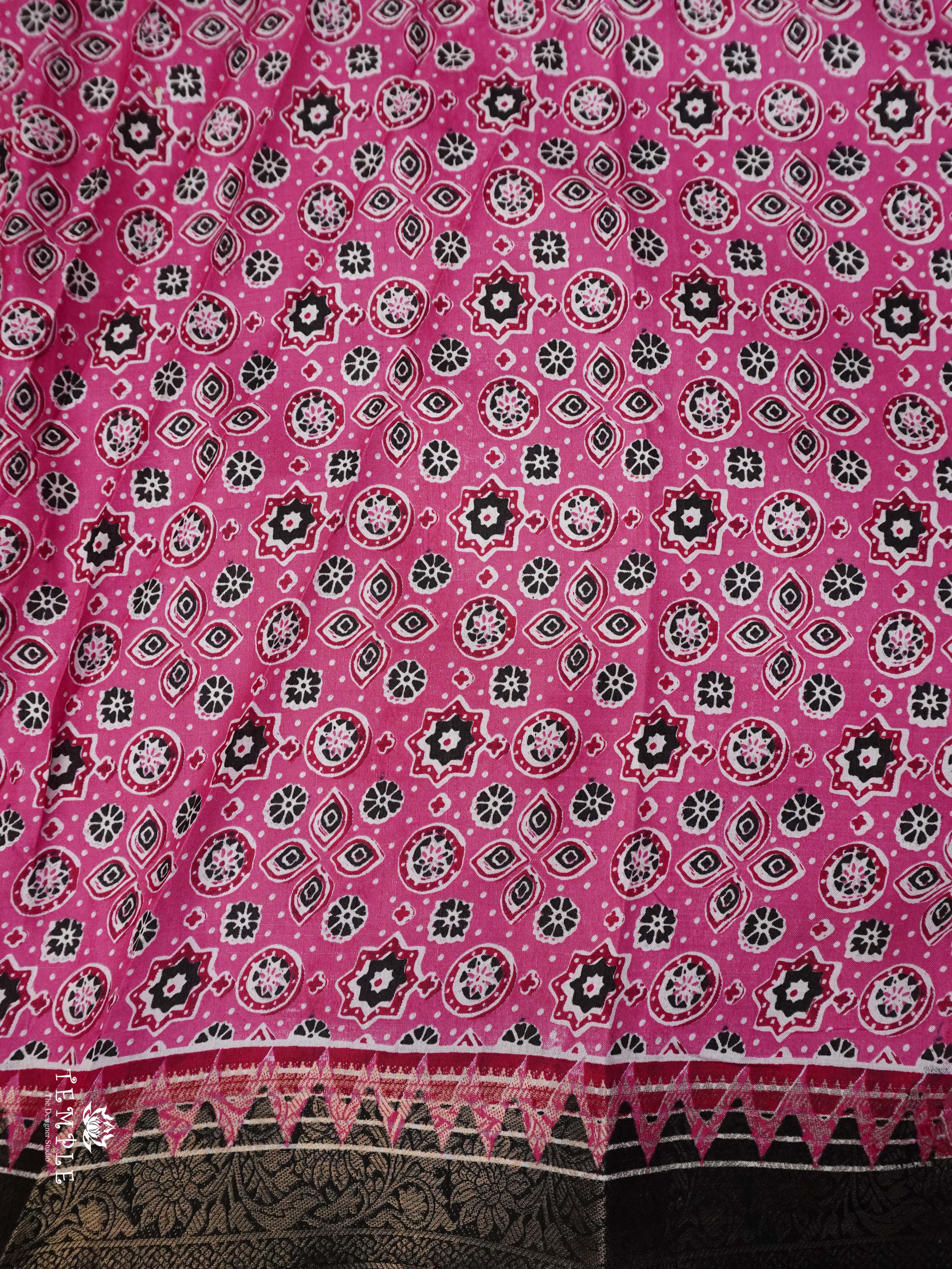 Ajrakh Printed Gaji Silk Saree | TTDS2030