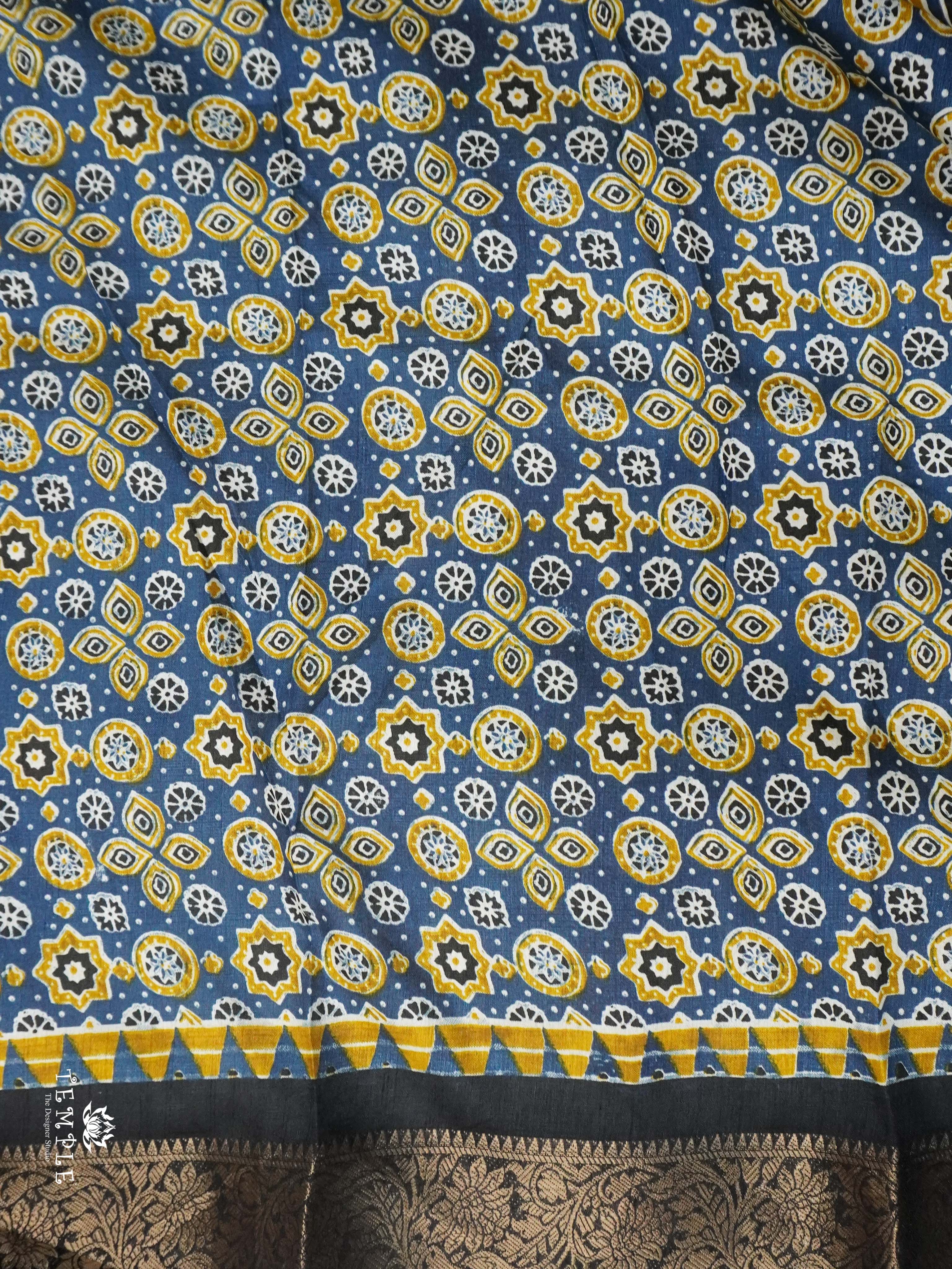 Ajrakh Printed Gaji Silk Saree | TTDS2030